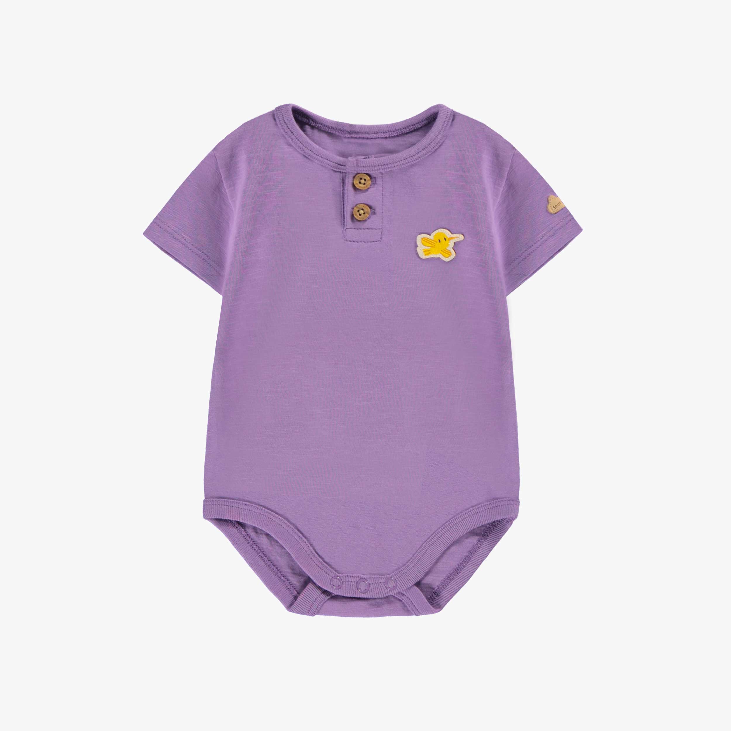 Cache-couche mauve en jersey flammé, naissance