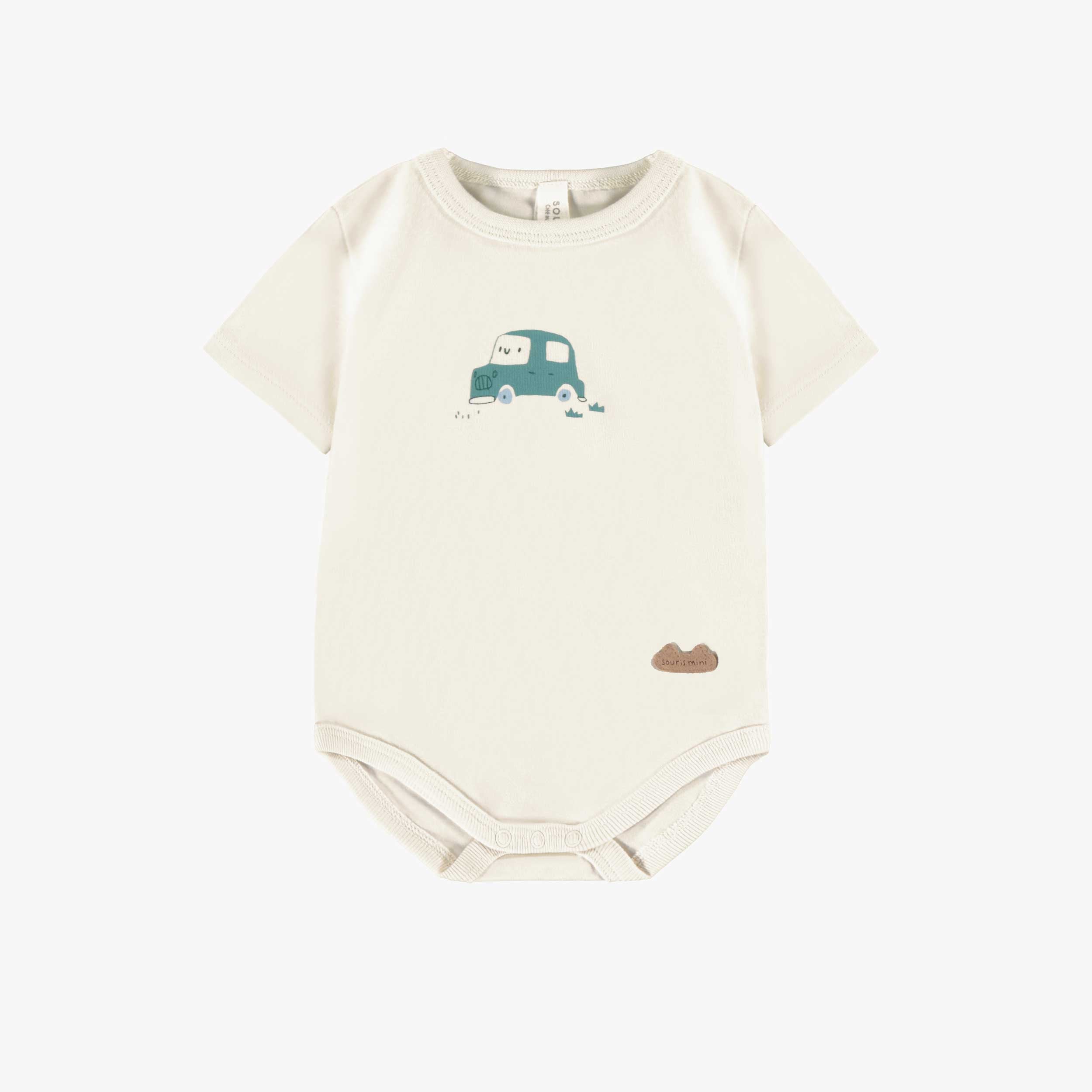 Cache-couche crème avec voiture, naissance