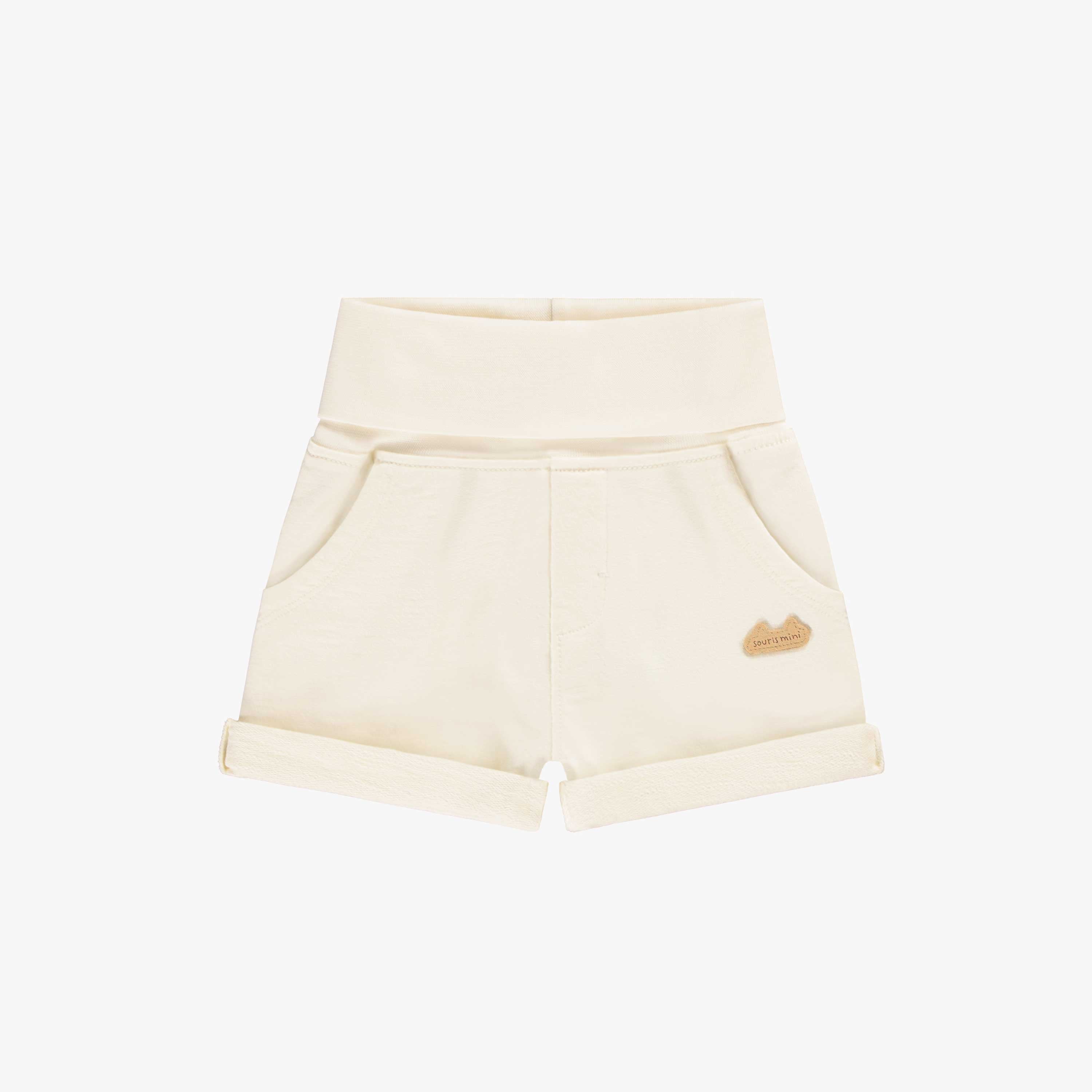 Short crème en doux coton français, naissance