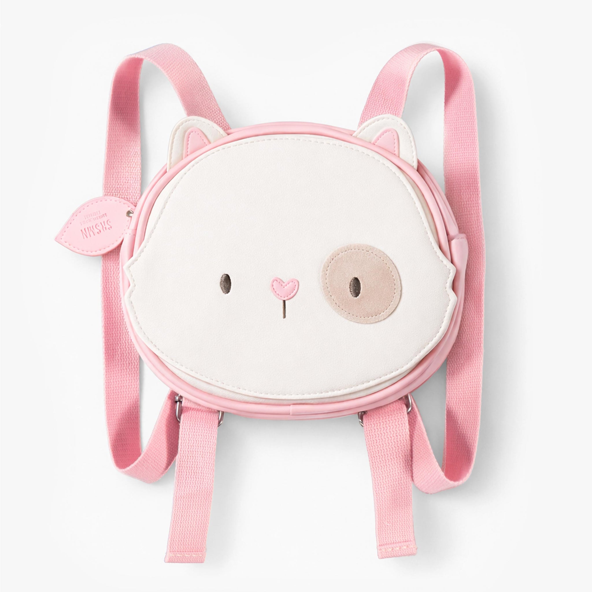 White cat backpack, child