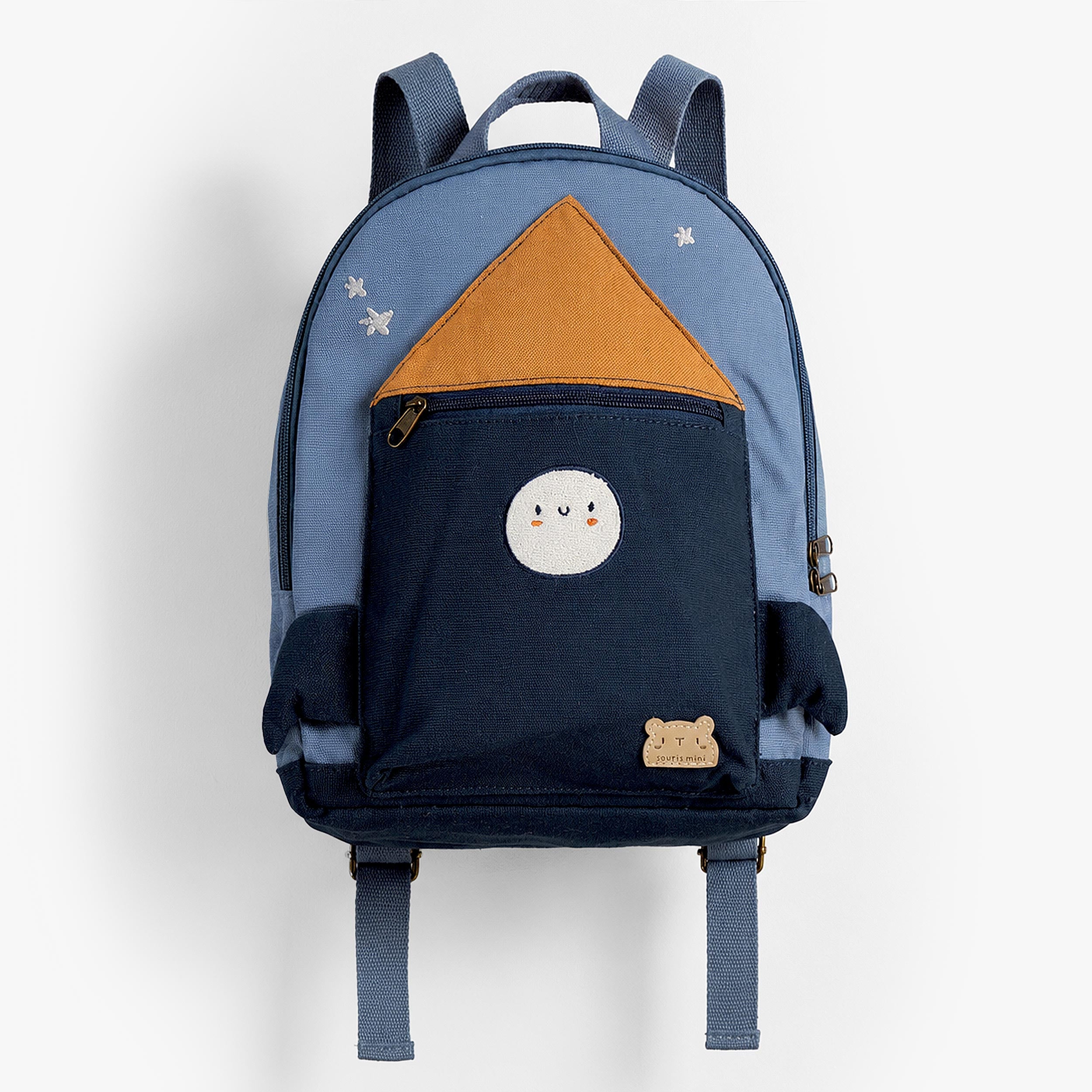 Sac à dos bleu en toile à motif spatial, bébé - Souris Mini