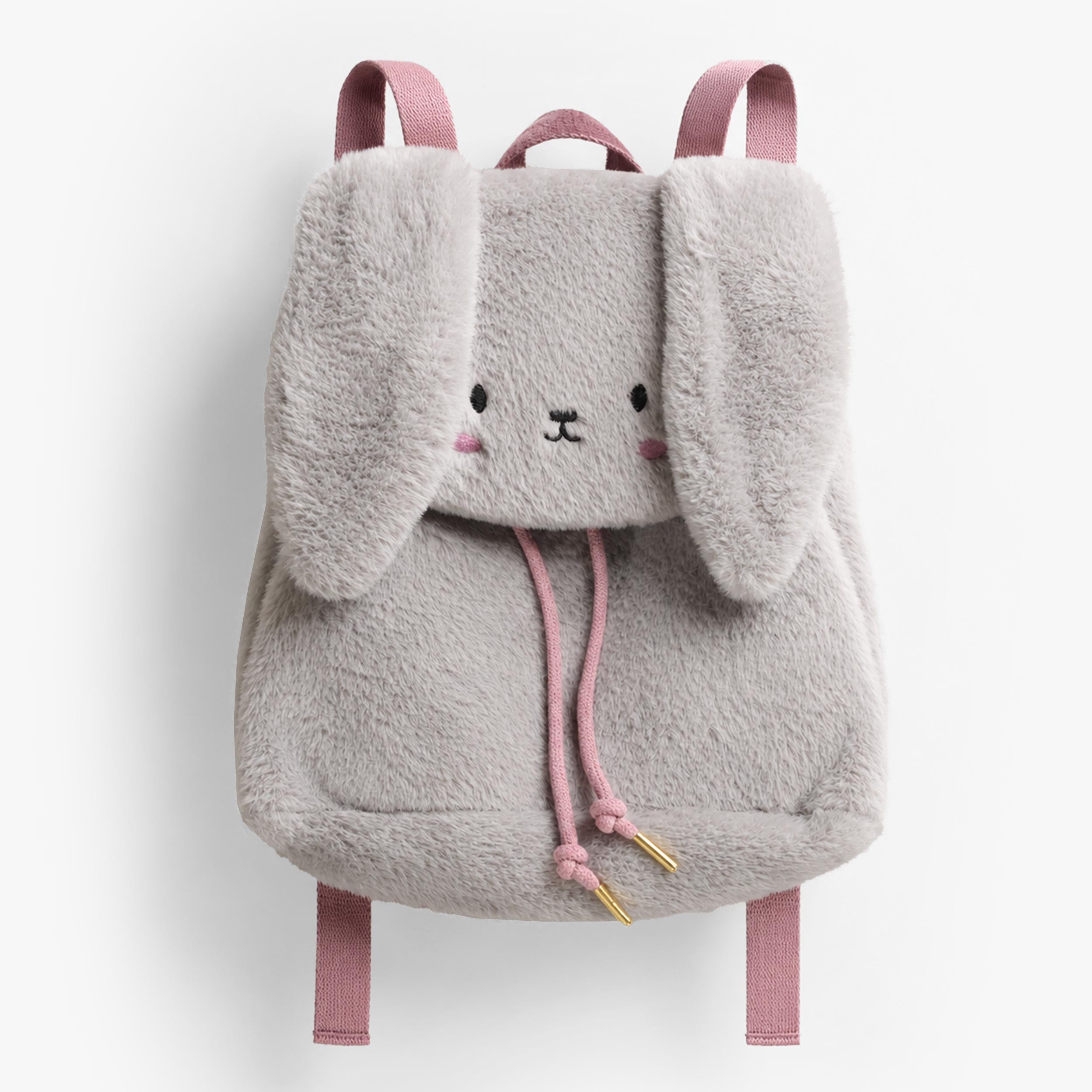 Sac à dos gris en fausse fourrure, enfant - Souris Mini