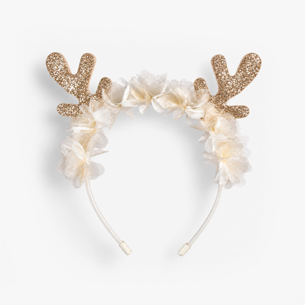 Serre-tête crème à bois de renne dorés, enfant fille - Souris Mini