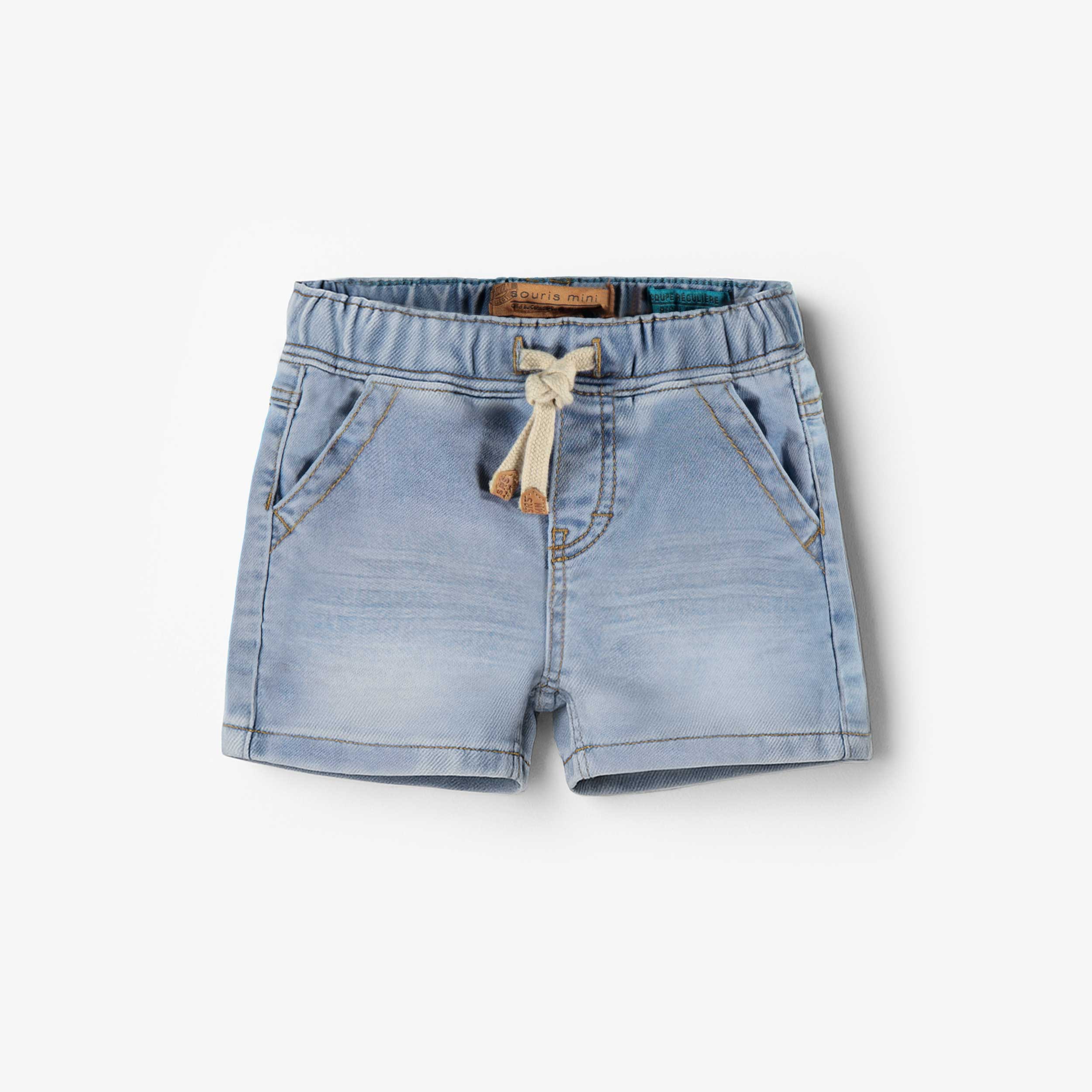 Short bleu en denim, bébé - Souris Mini