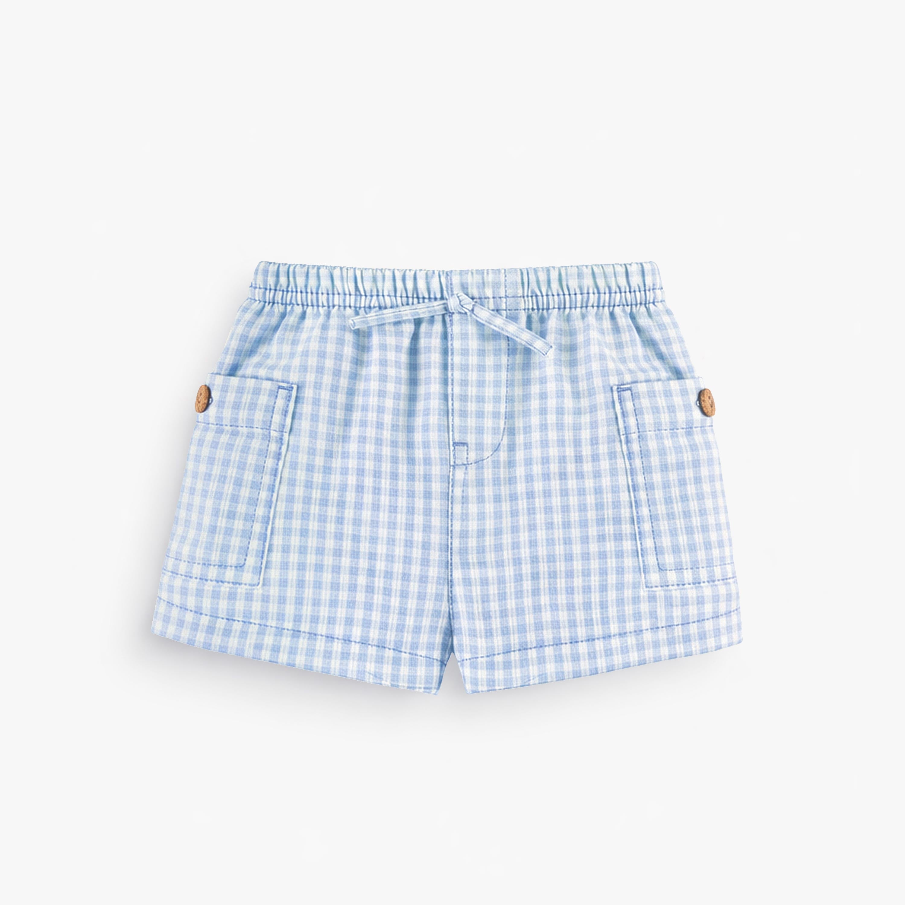 Short bleu pâle à carreaux, naissance - Souris Mini