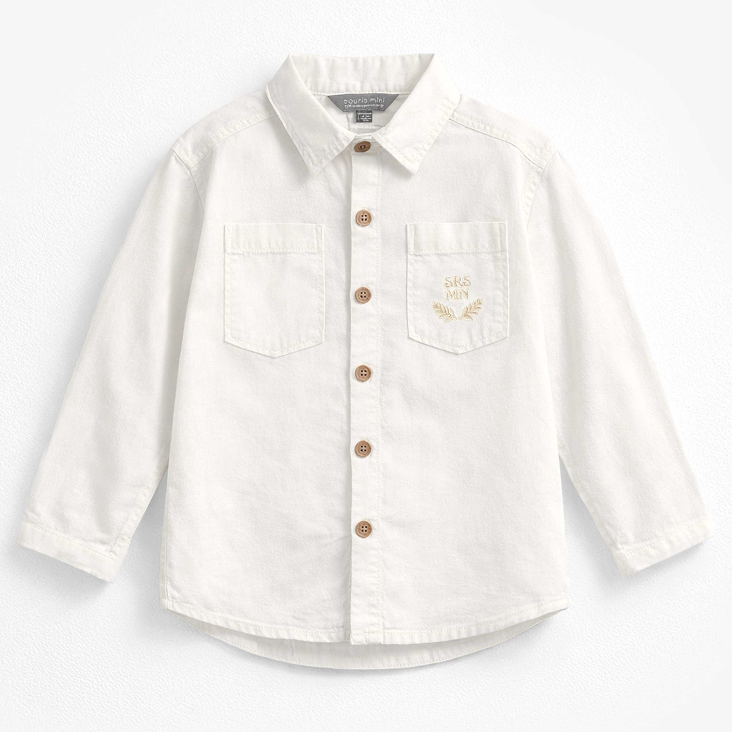 Surchemise blanche en coton et lin, enfant - Souris Mini