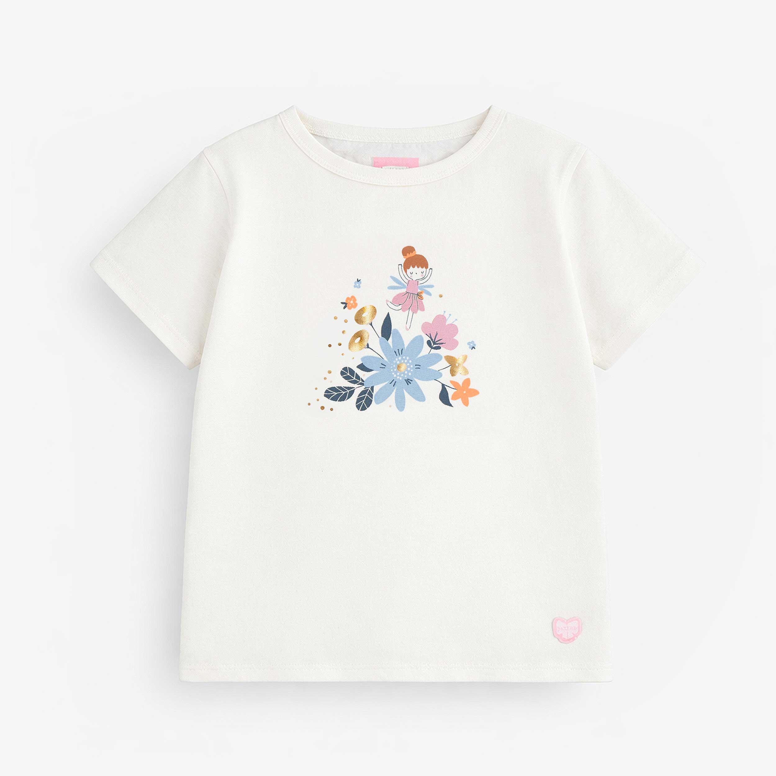 T-shirt blanc avec illustration, enfant - Souris Mini