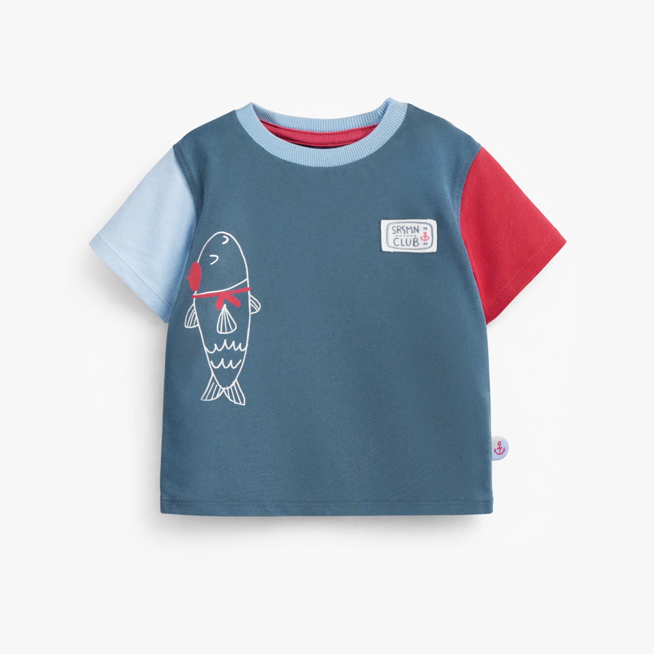 T-shirt bleu marine avec illustration, bébé - Souris Mini