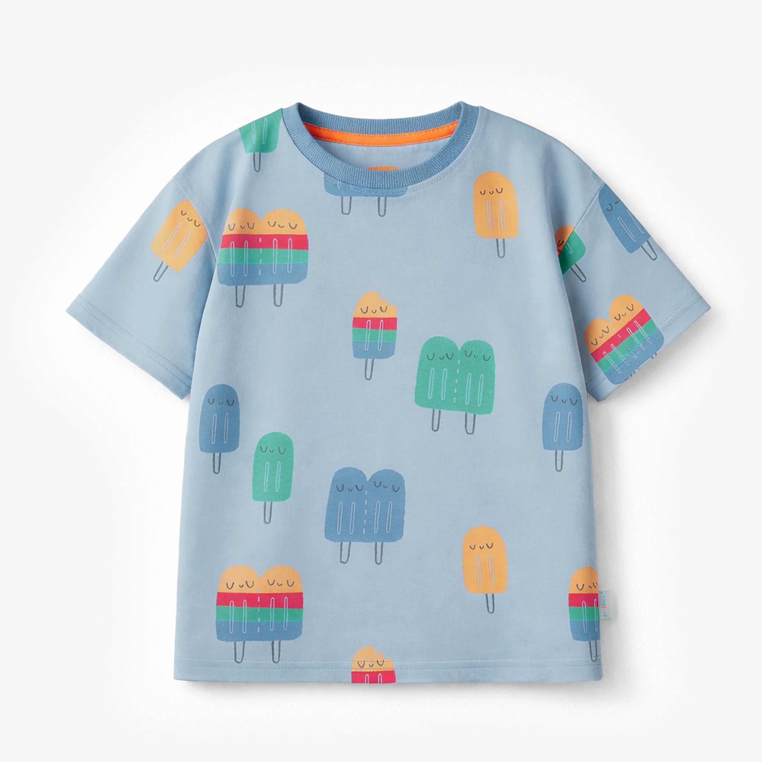 T-shirt bleu à motifs de sucettes glacées, enfant - Souris Mini