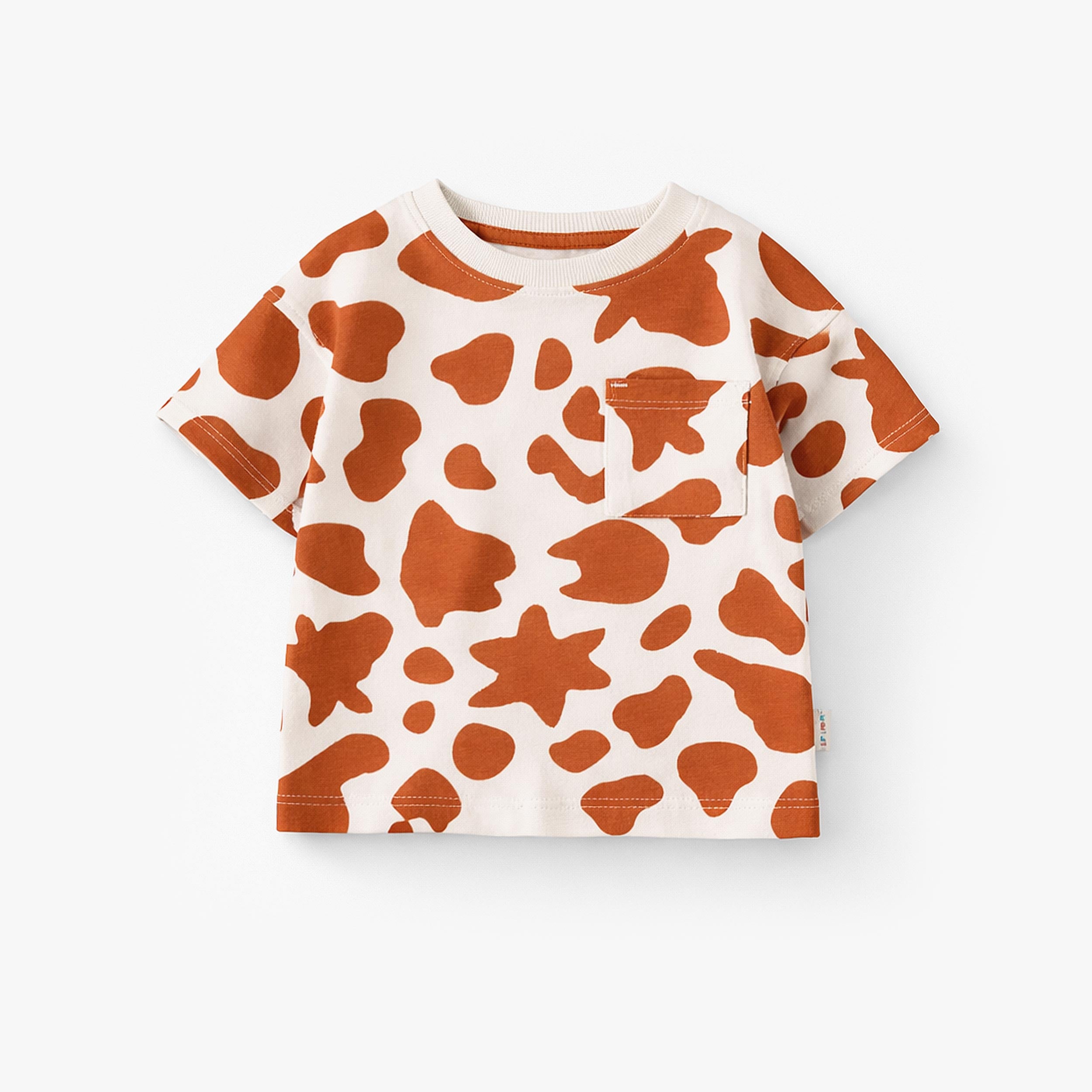 T-shirt crème et brun avec motif de vache, bébé - Souris Mini