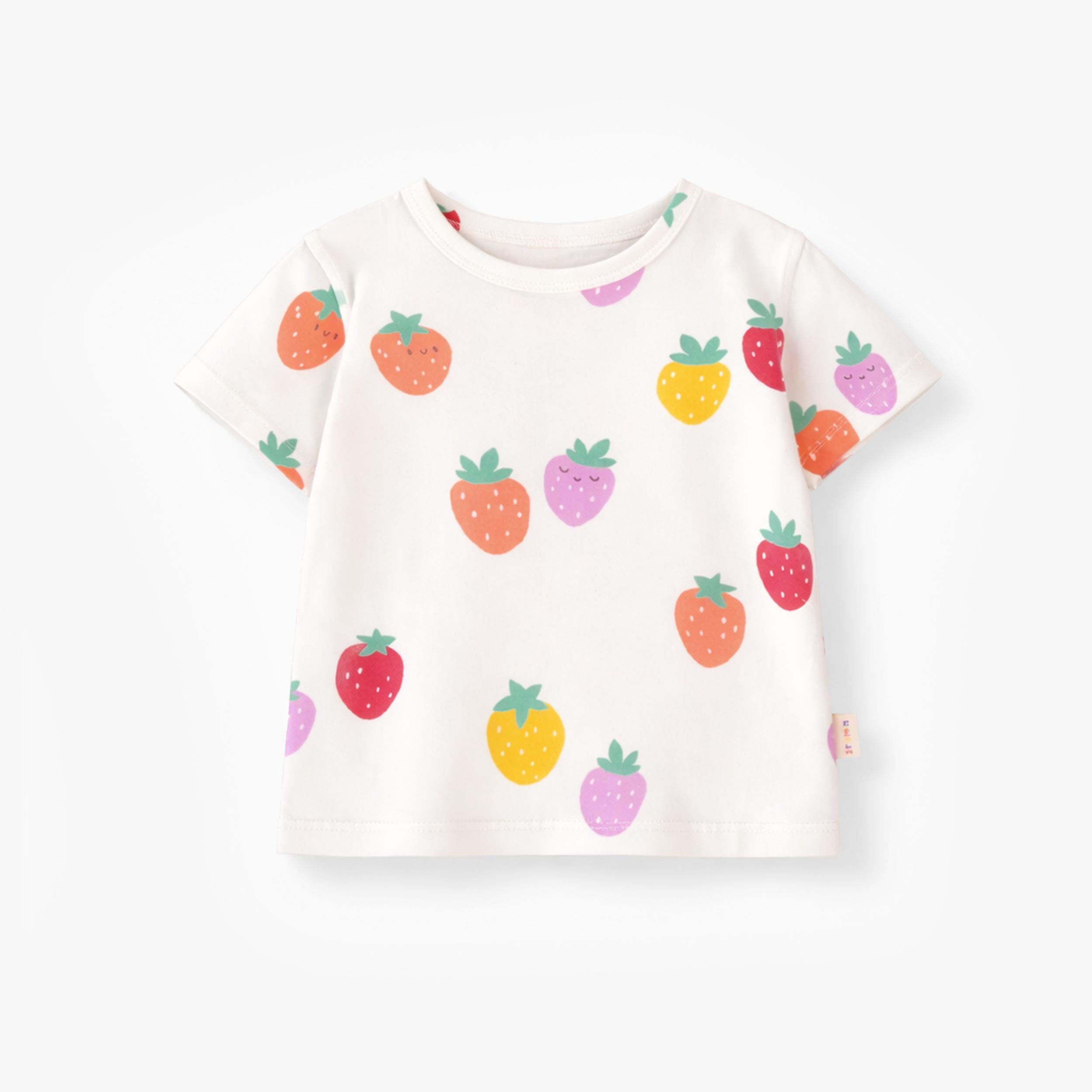 T-shirt crème à motifs de fraises, bébé - Souris Mini
