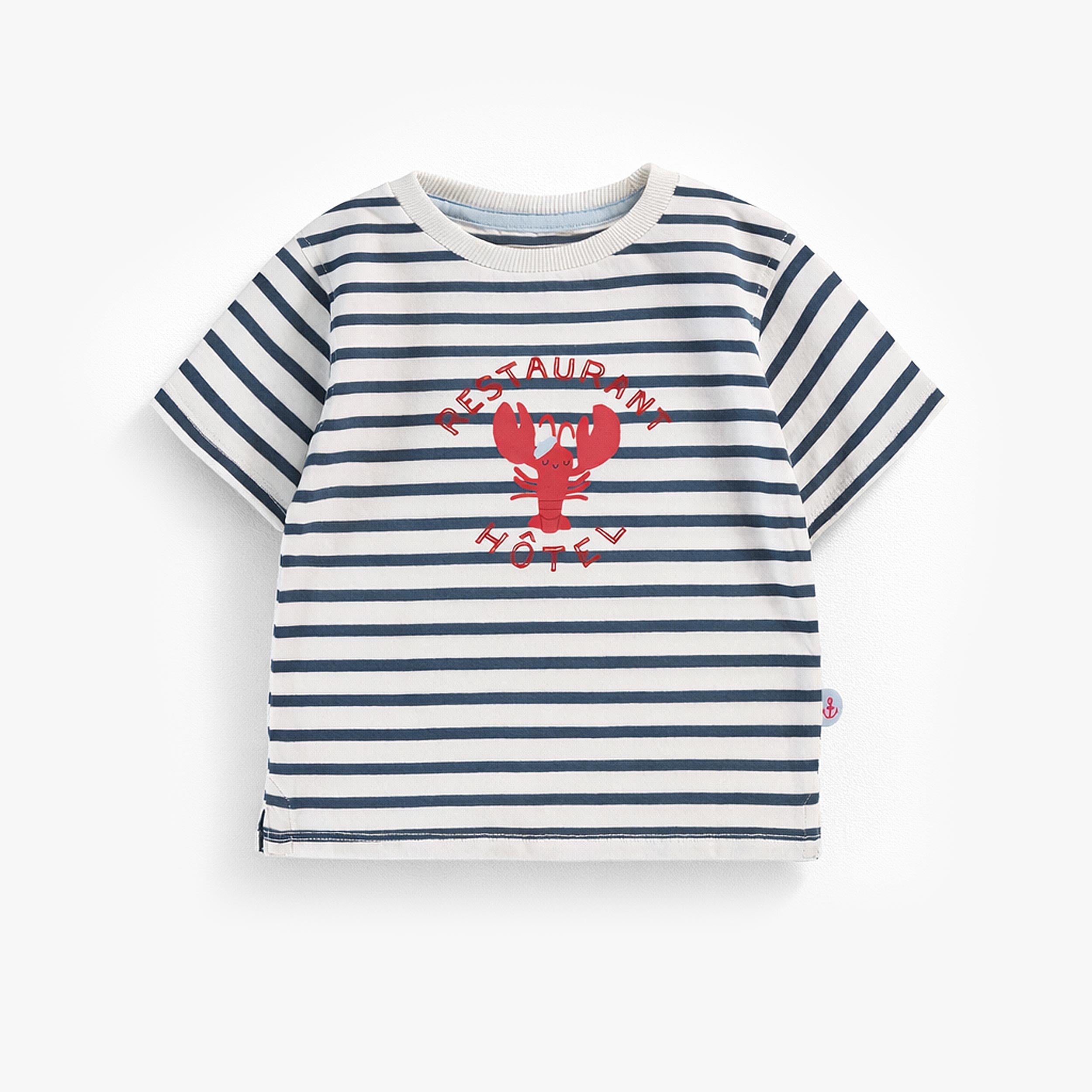 T-shirt crème à rayures avec illustration, bébé - Souris Mini