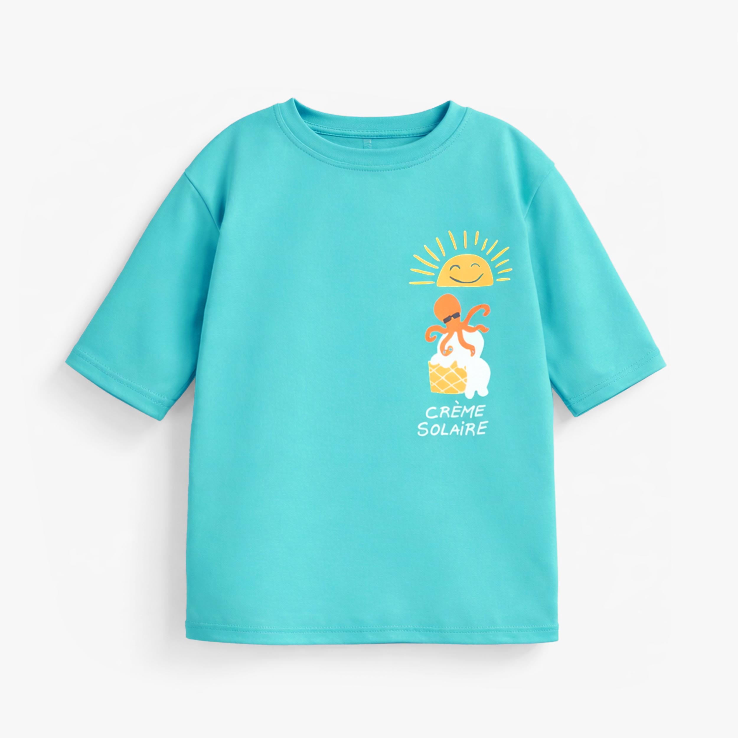 T-shirt de bain bleu sarcelle avec illustration, enfant - Souris Mini