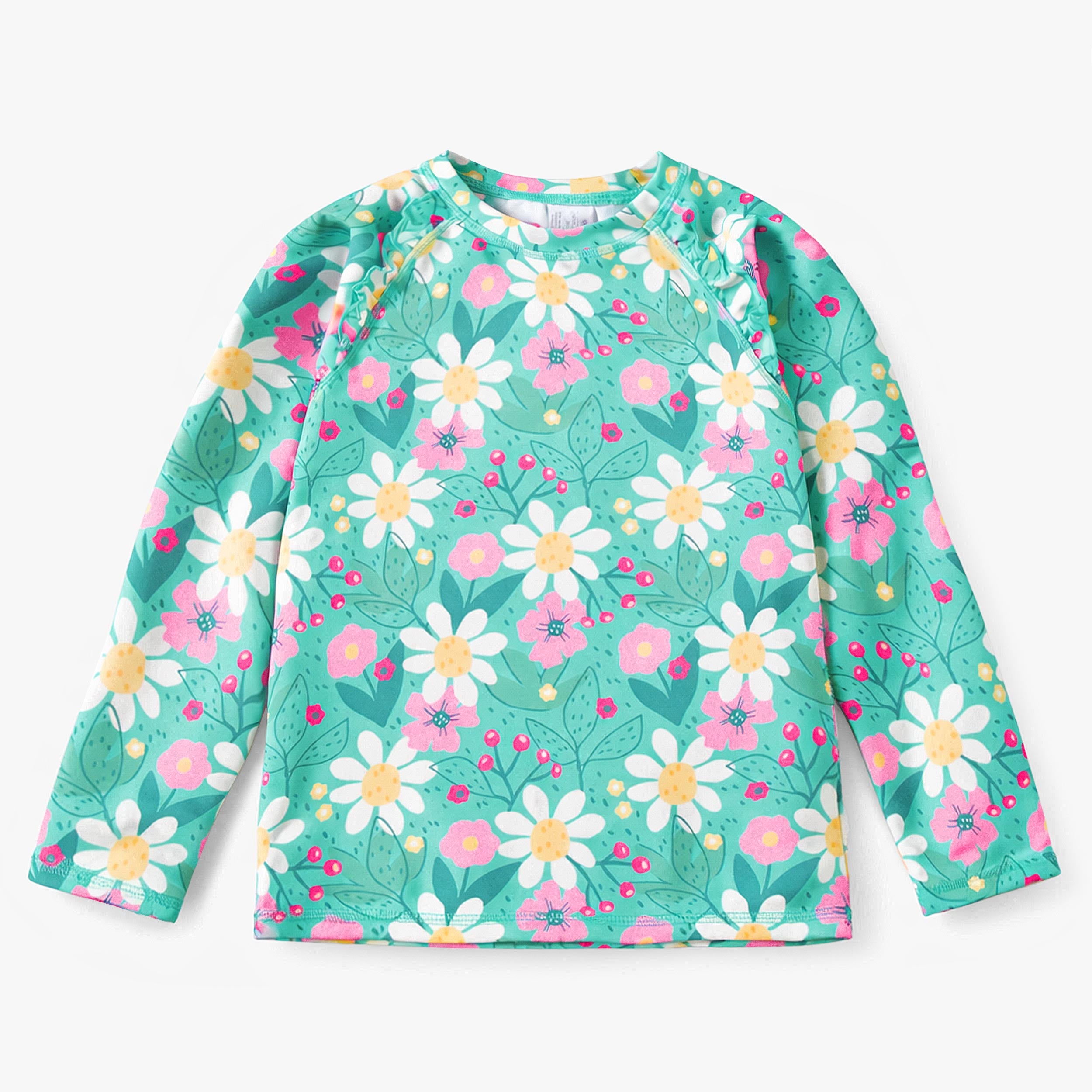 T-shirt de bain turquoise à motif floral, enfant - Souris Mini