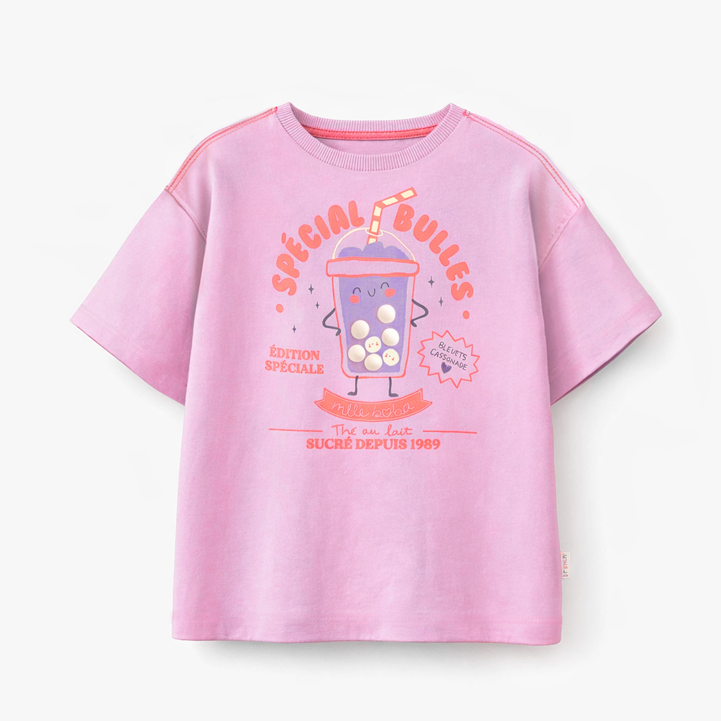T-shirt lilas avec illustration, enfant - Souris Mini