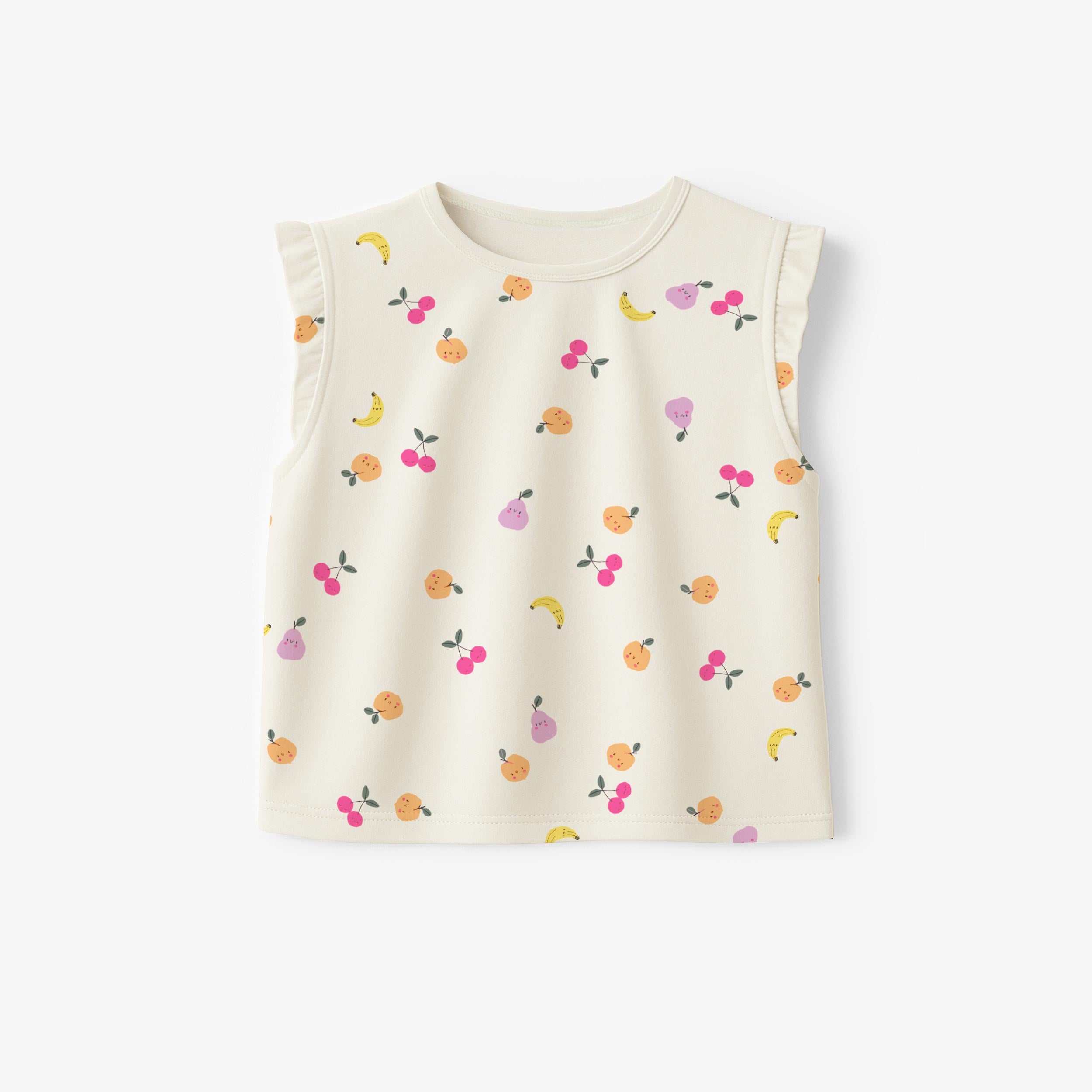 T-shirt sans manches crème à motifs de fruits, bébé - Souris Mini