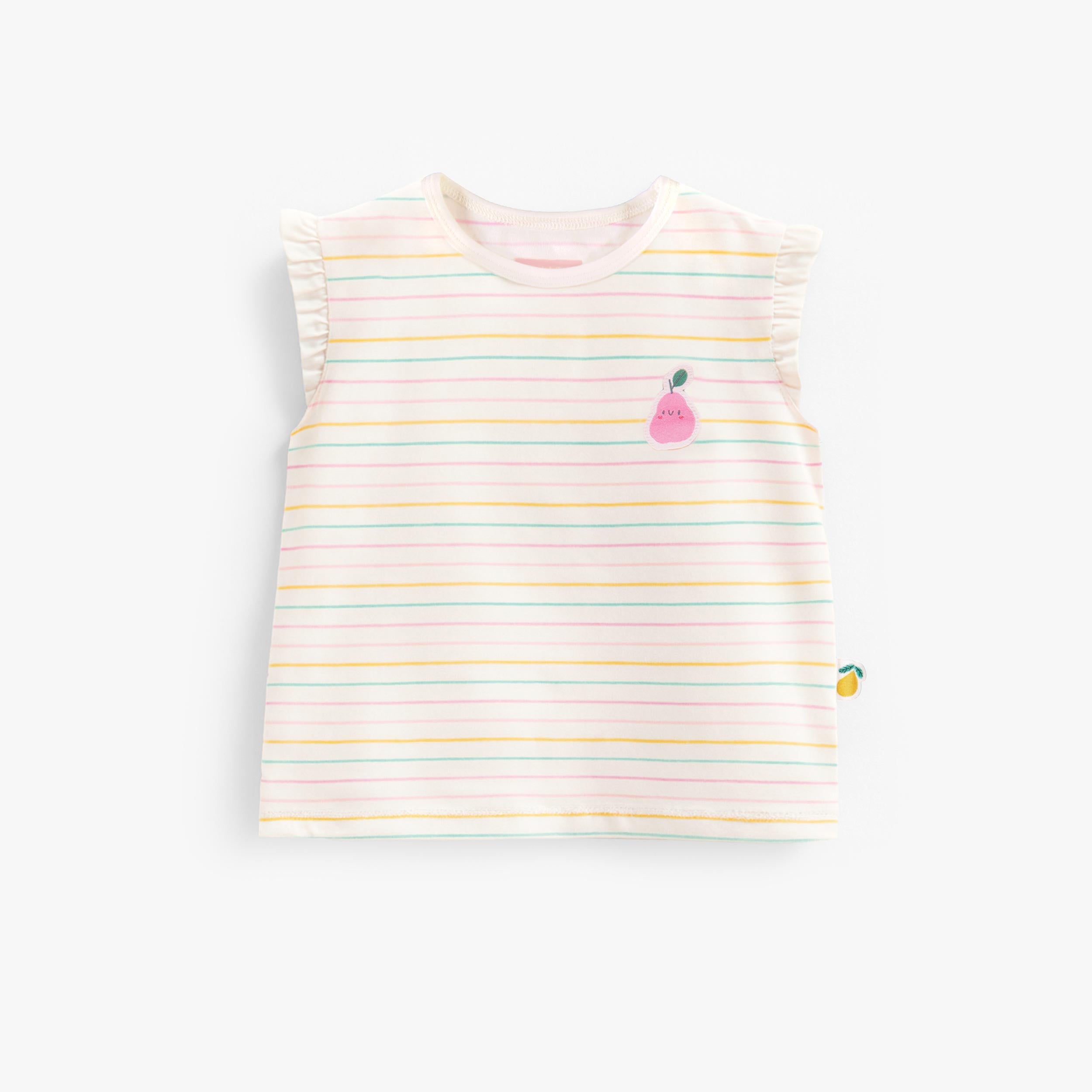 T-shirt sans manches crème à rayures colorées, bébé - Souris Mini