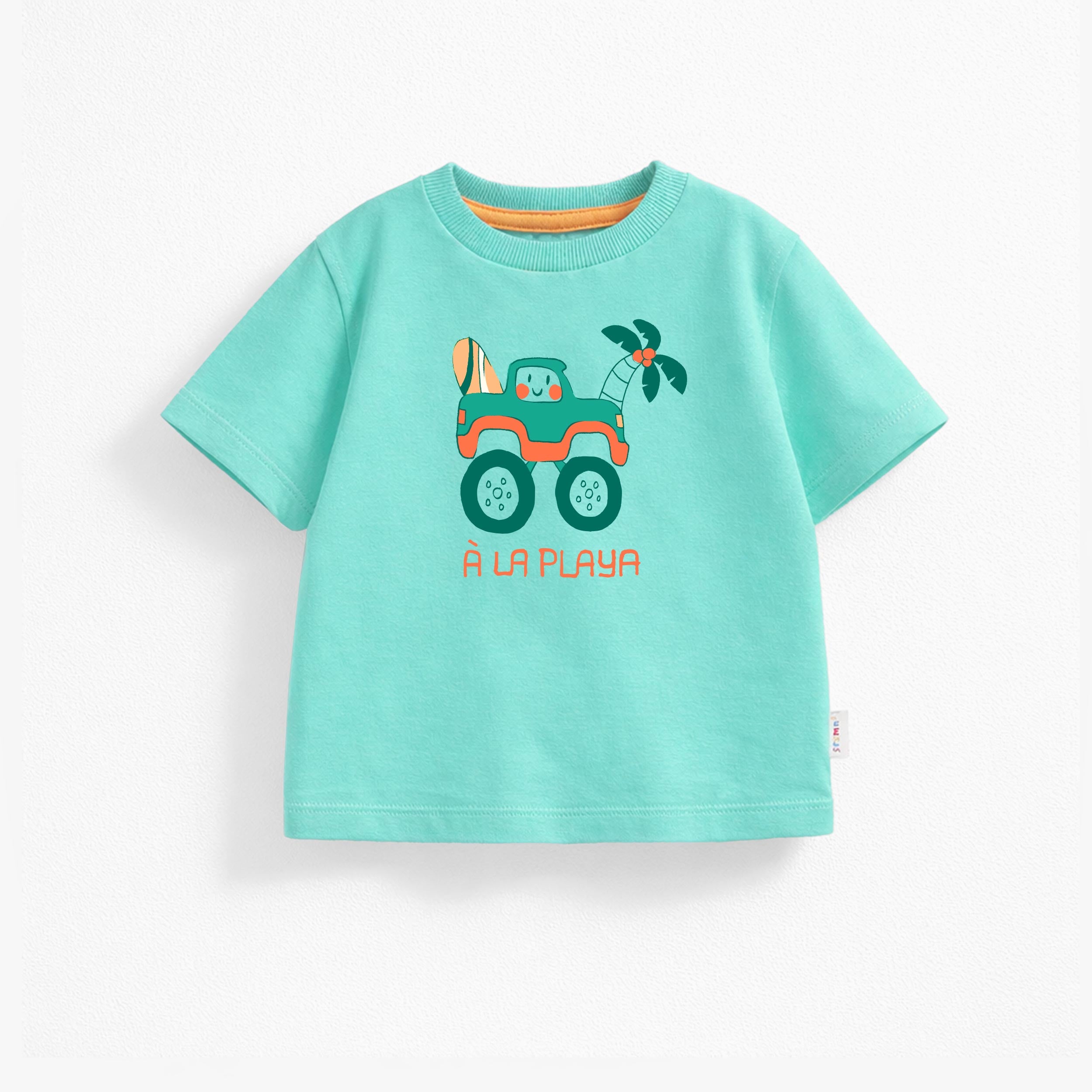 T-shirt turquoise avec illustration, bébé - Souris Mini