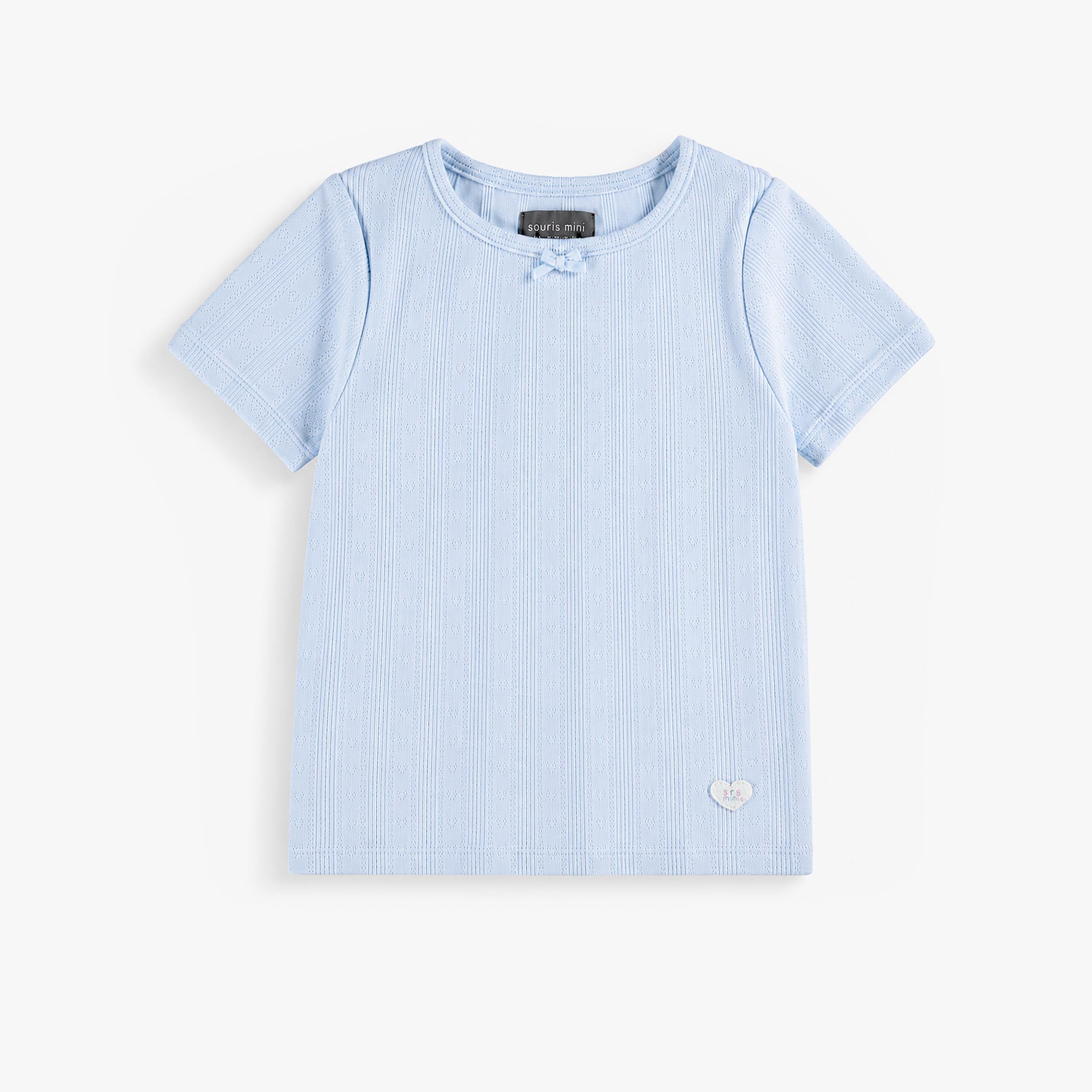 T-shirt bleu pâle en pointelle, enfant - Souris Mini