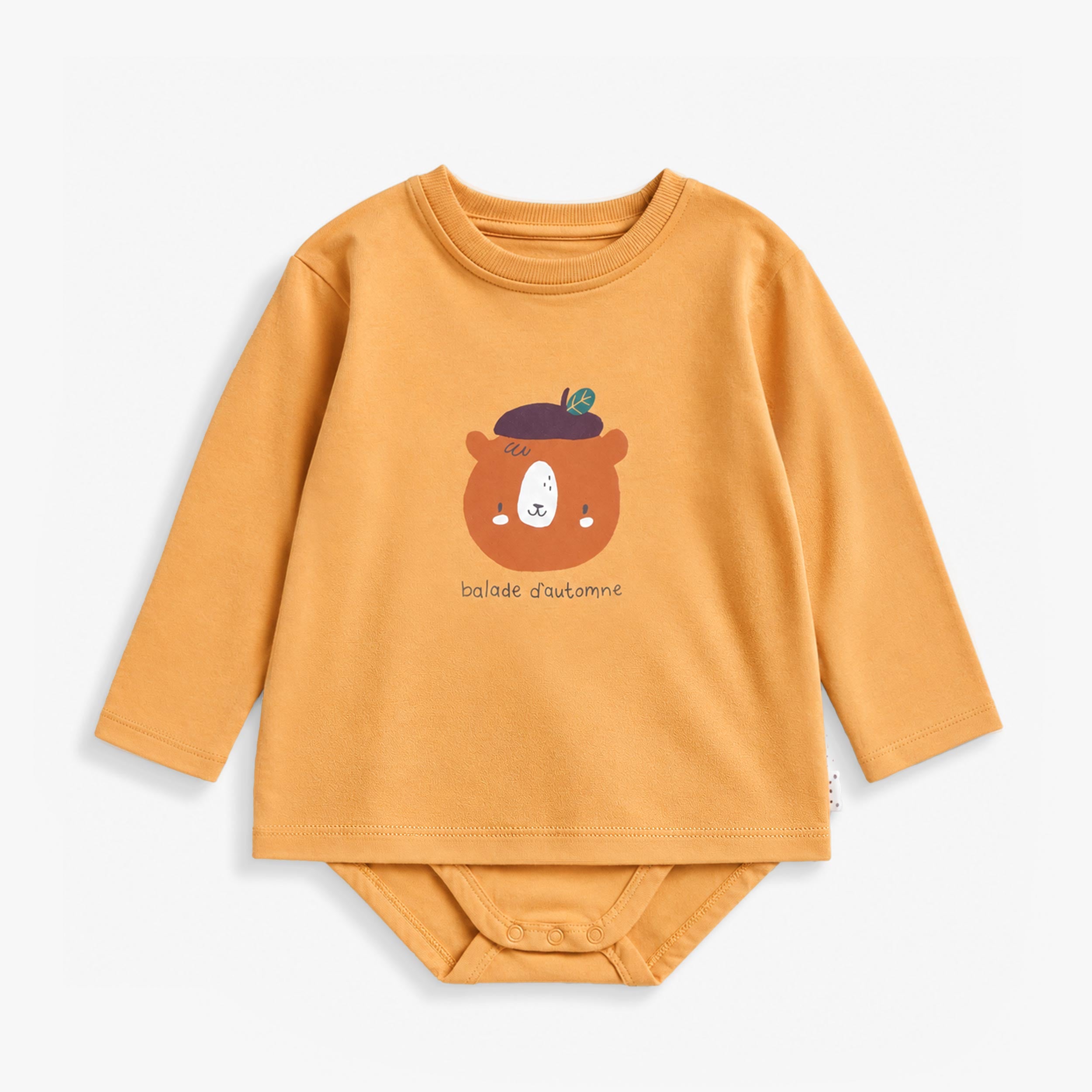 T-shirt cache-couche caramel à illustration d’ours, bébé - Souris Mini