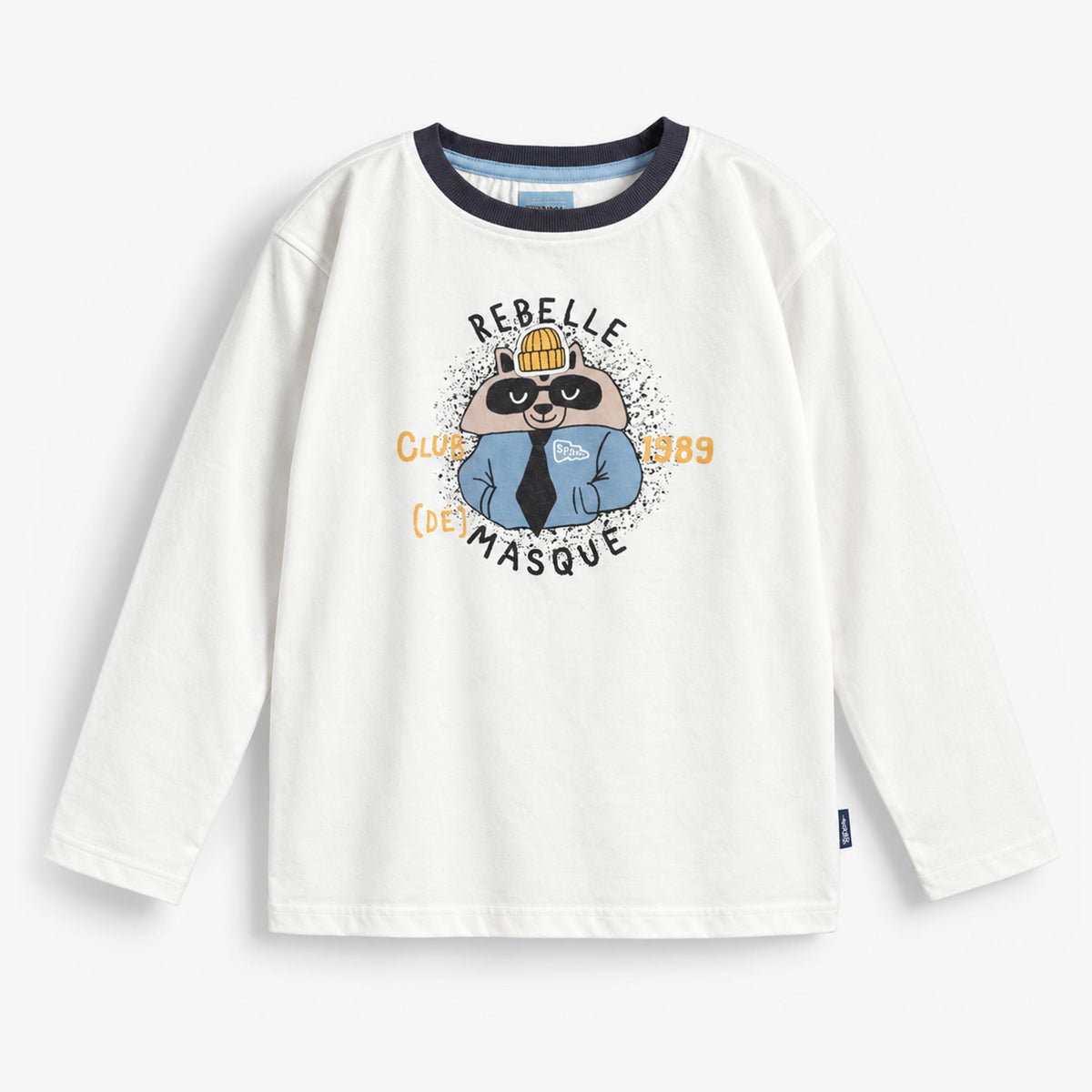 T-shirt crème à illustration de raton laveur, enfant garçon - Souris Mini