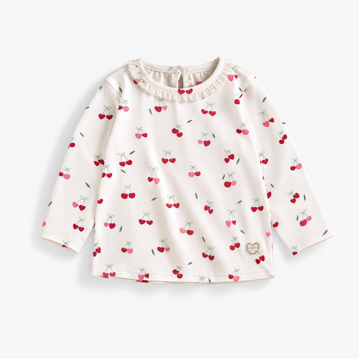 T-shirt crème à imprimé de cerises des Fêtes, bébé fille - Souris Mini