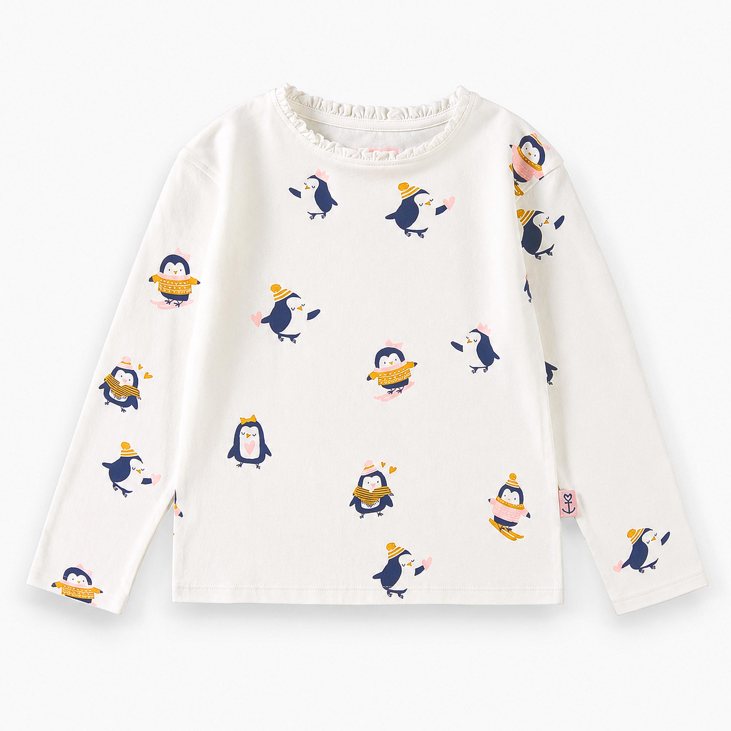 T-shirt crème à imprimé de pingouins, enfant - Souris Mini