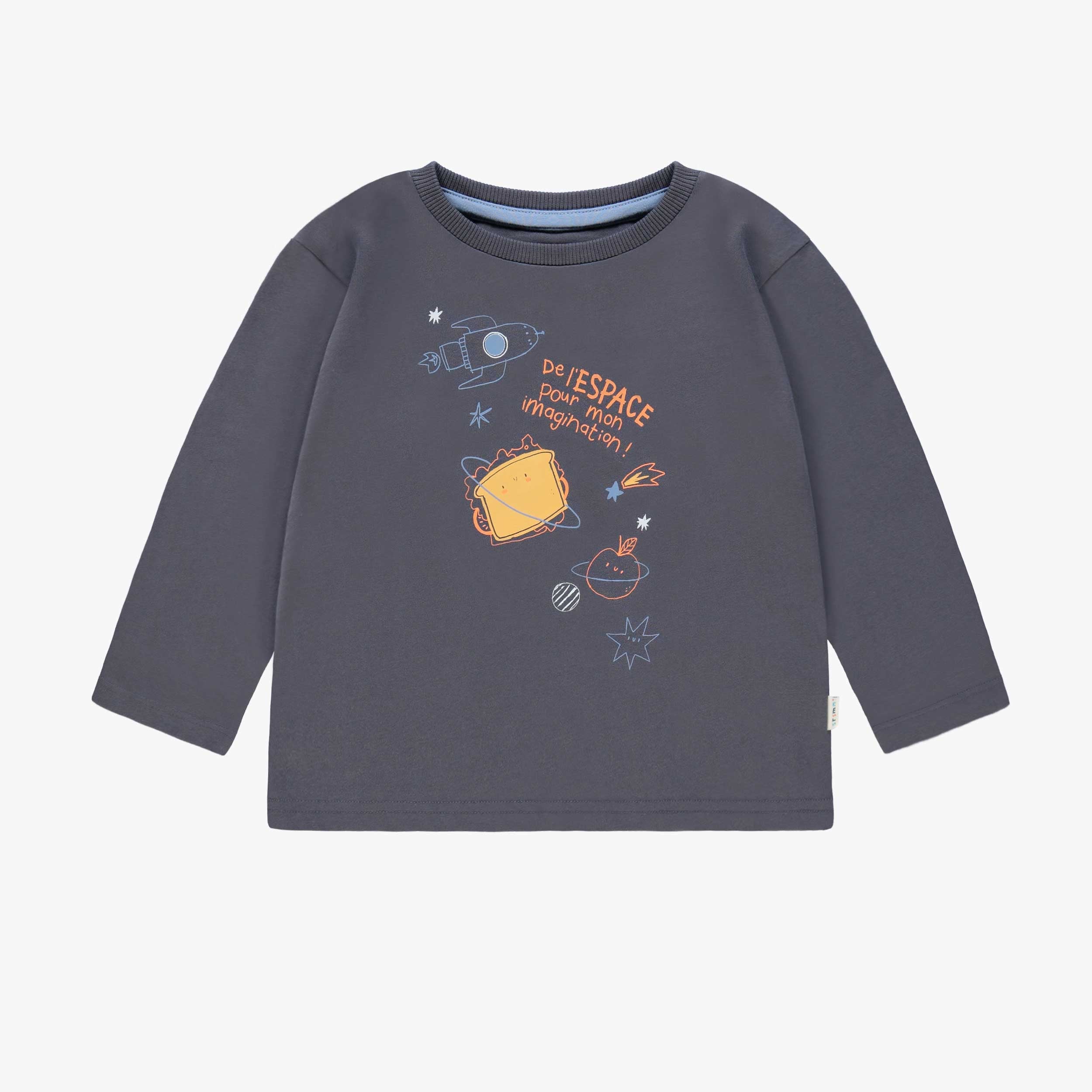 T-shirt gris foncé avec illustration, bébé