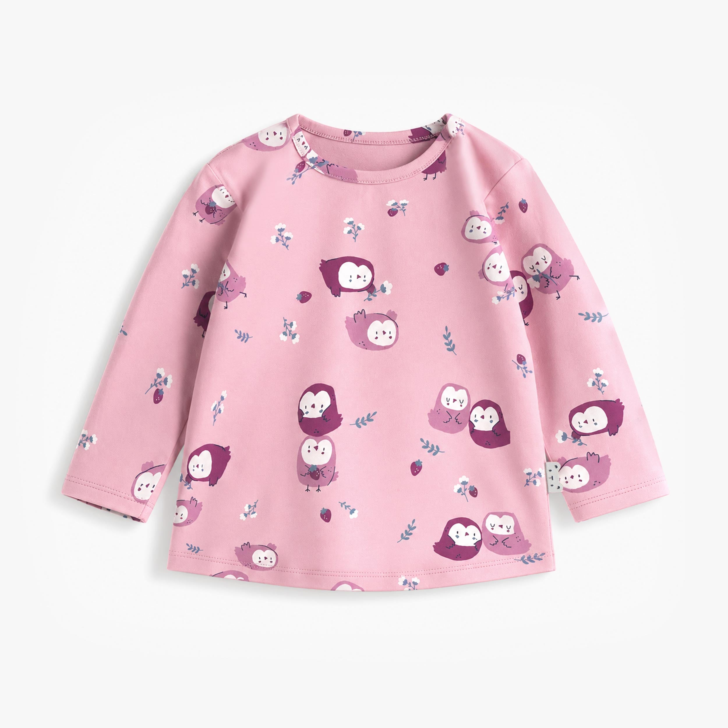 T-shirt mauve à imprimé de chouettes, bébé - Souris Mini