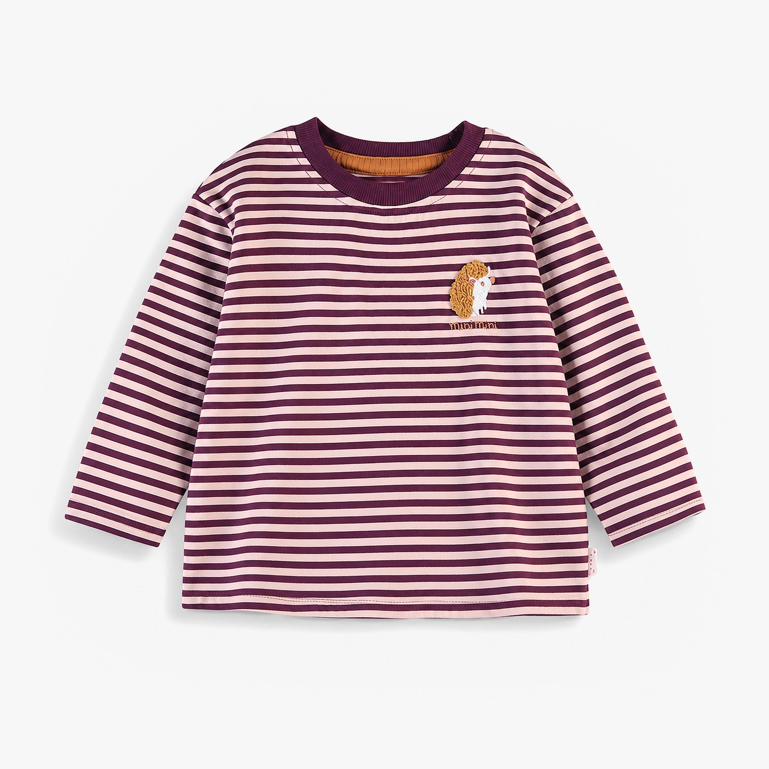 T-shirt rayé bordeaux et crème en jersey de coton, bébé - Souris Mini