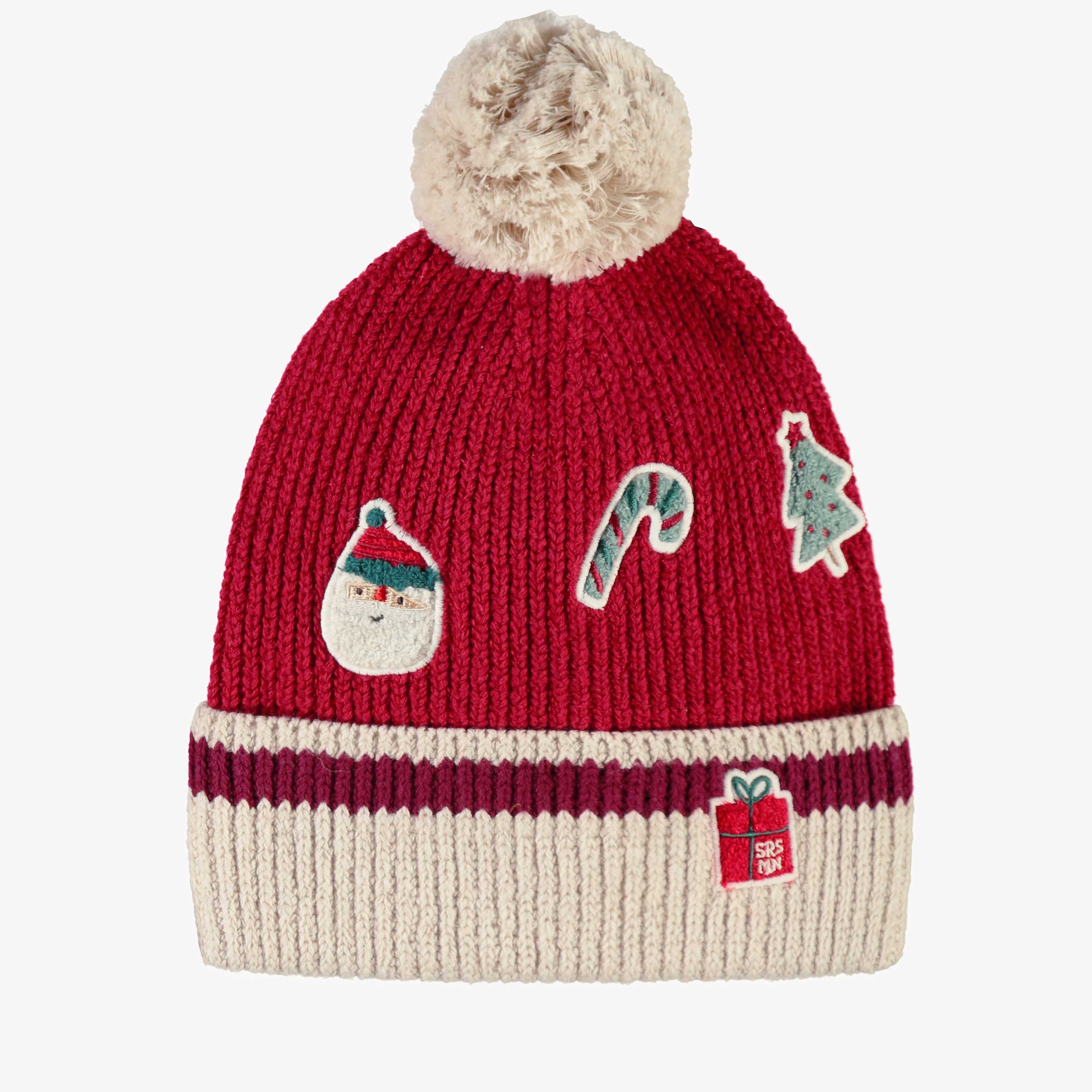 Tuque rouge en tricot avec motifs des Fêtes, adulte - Souris Mini