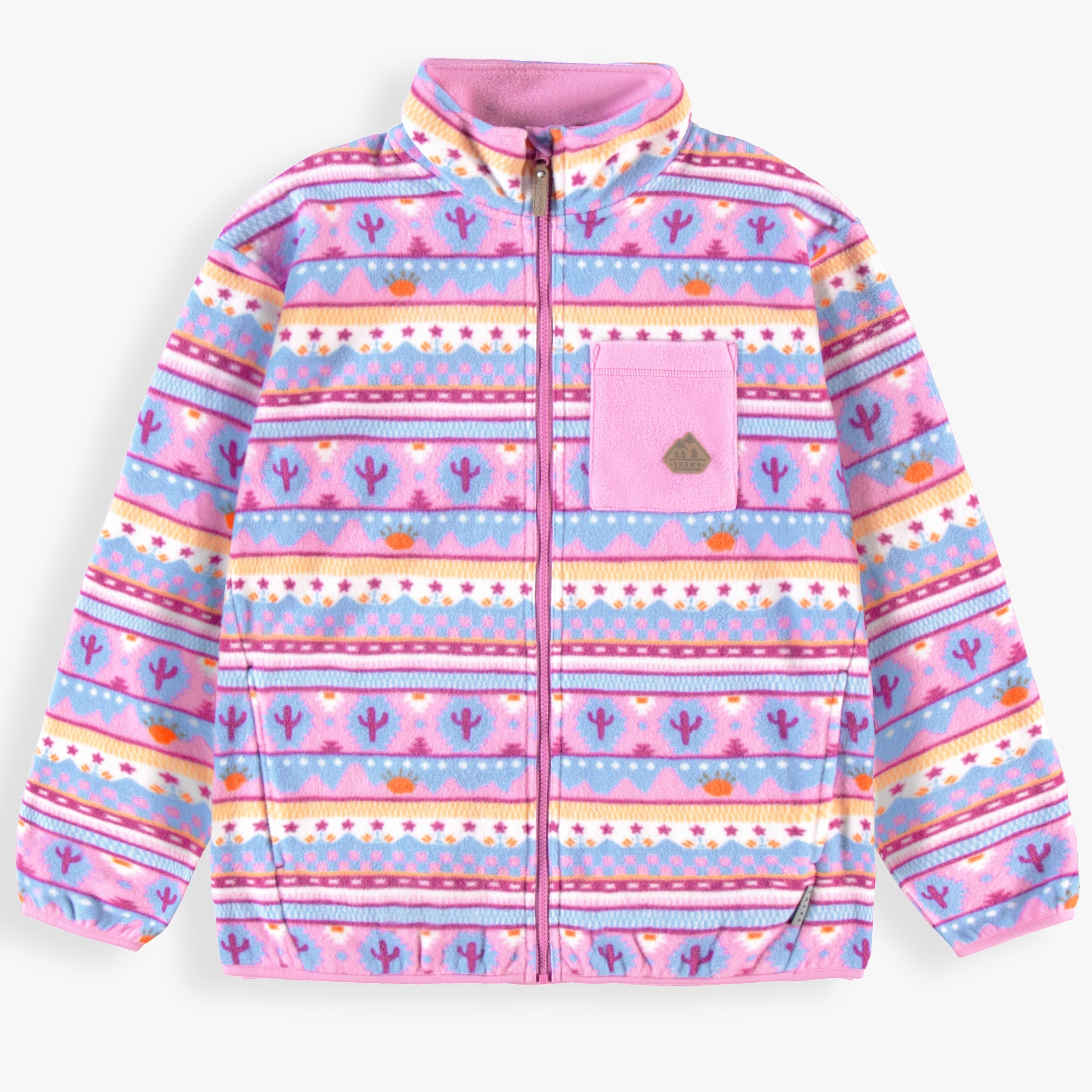 Veste en polar mauve à motifs, adulte - Souris Mini