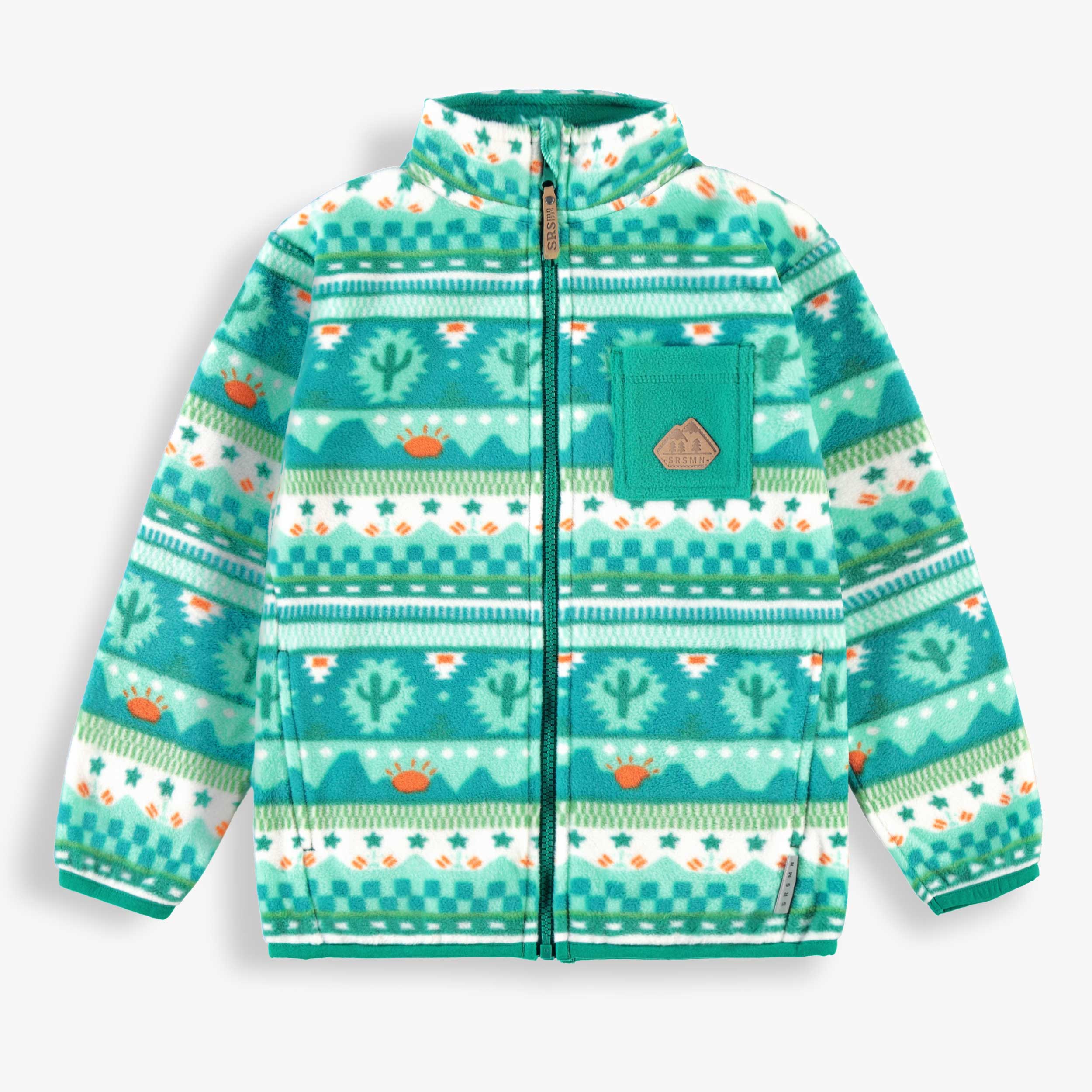 Veste en polar turquoise à motifs, enfant - Souris Mini