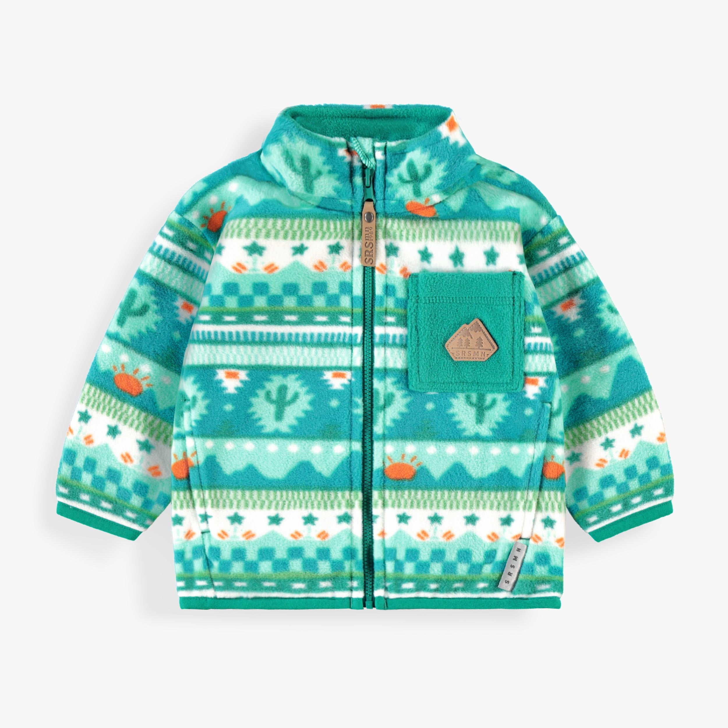 Veste en polar turquoise à motifs, bébé - Souris Mini