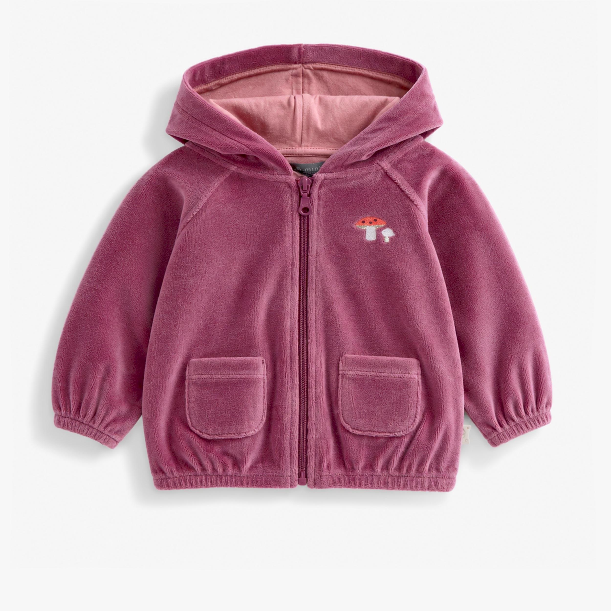 Veste à capuchon mauve en velours, bébé fille - Souris Mini