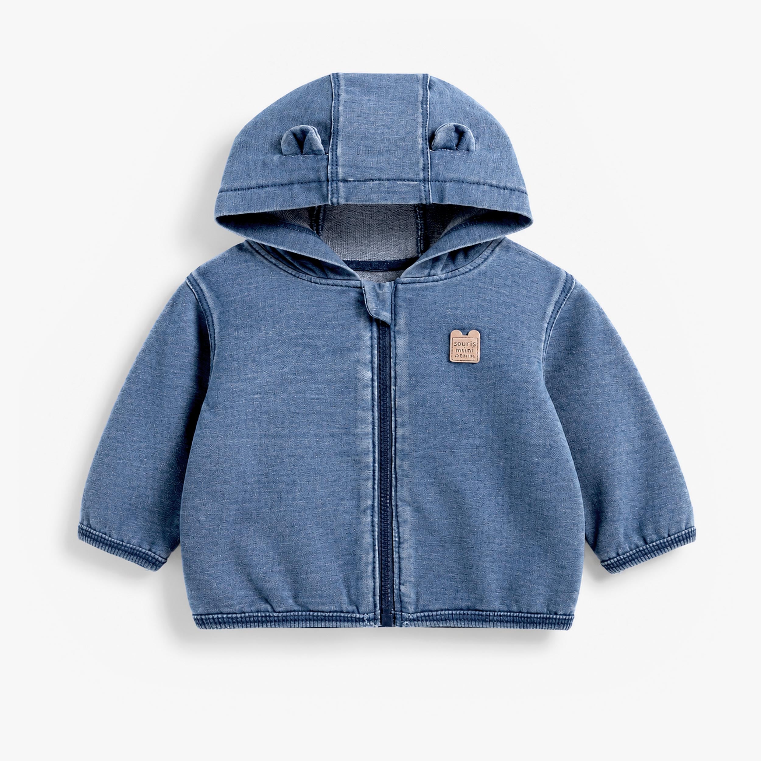 Veste en coton français style denim, layette - Souris Mini