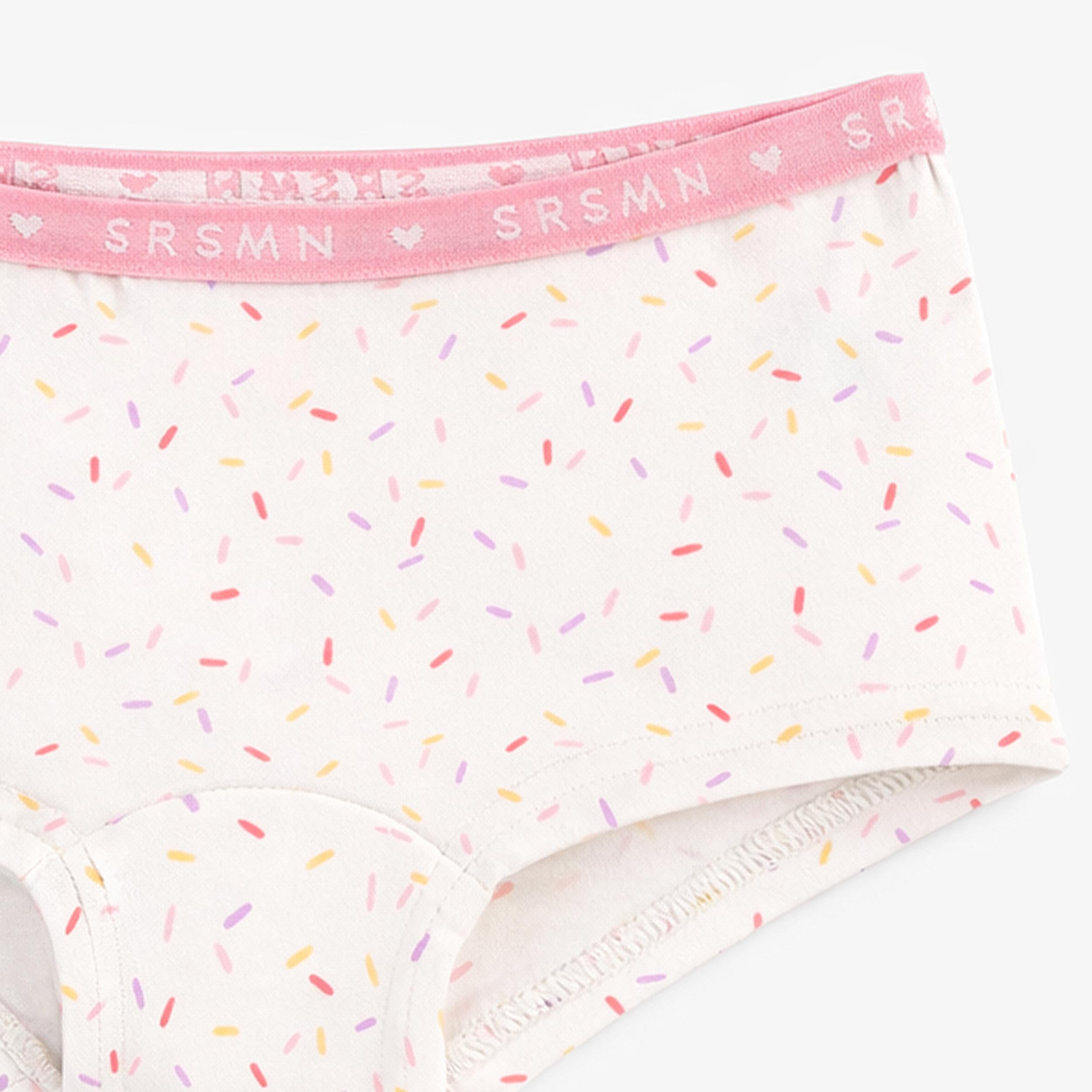 Zoom détails de la culotte garçonne blanche à motifs de confettis, enfant