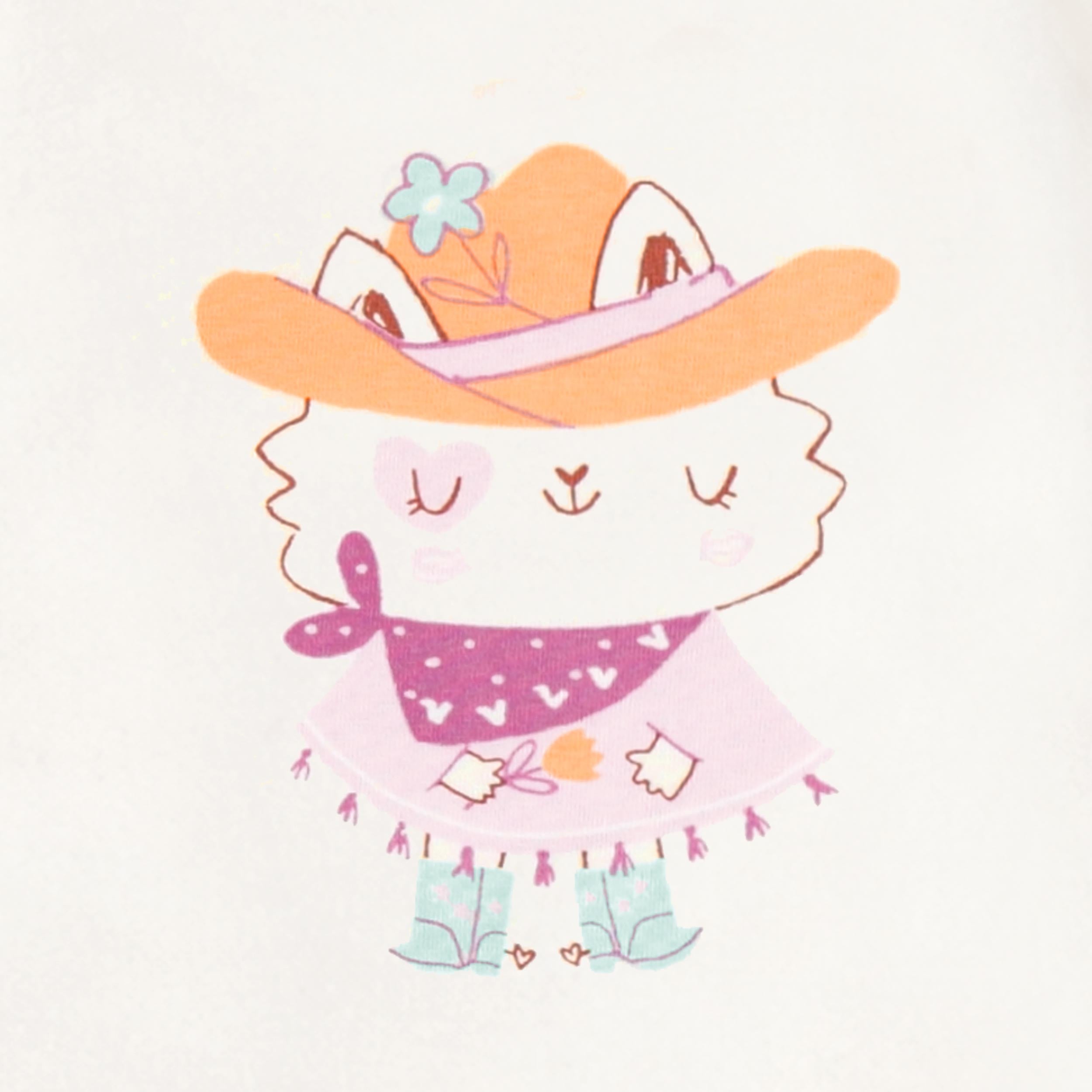 Zoom imprimés dos du T-shirt crème avec illustration au dos, bébé