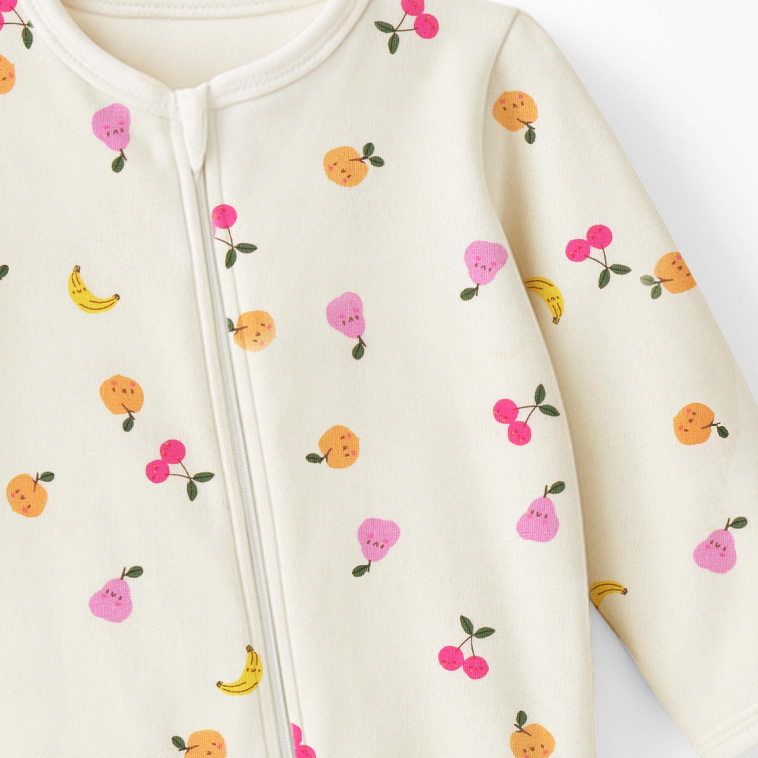 Zoom de pyjama une pièce crème à motifs fruités, naissance - Souris Mini