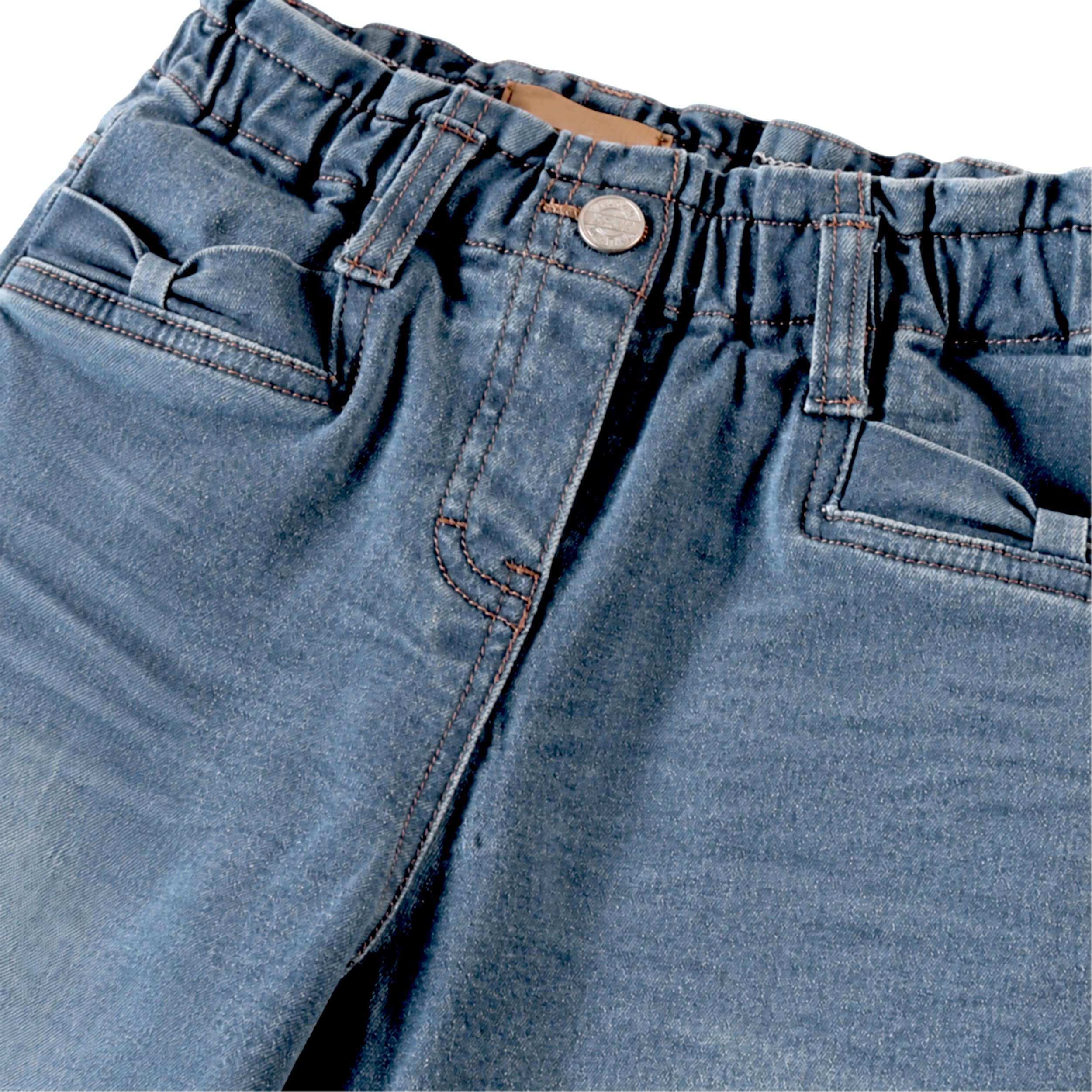 Zoom détails du denim large bleu délavé, enfant - Souris Mini