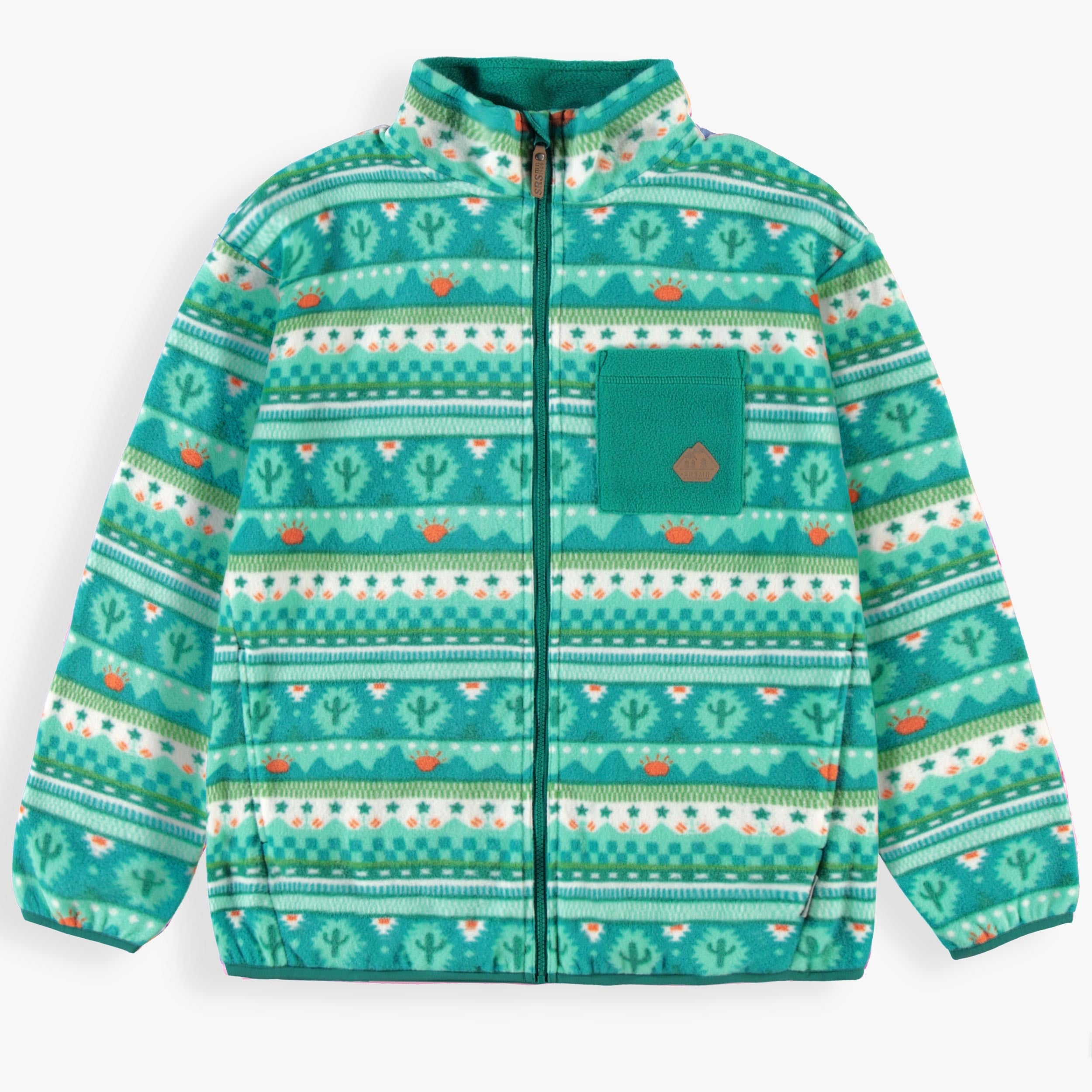 Veste en polar turquoise à motifs, adulte - Souris Mini