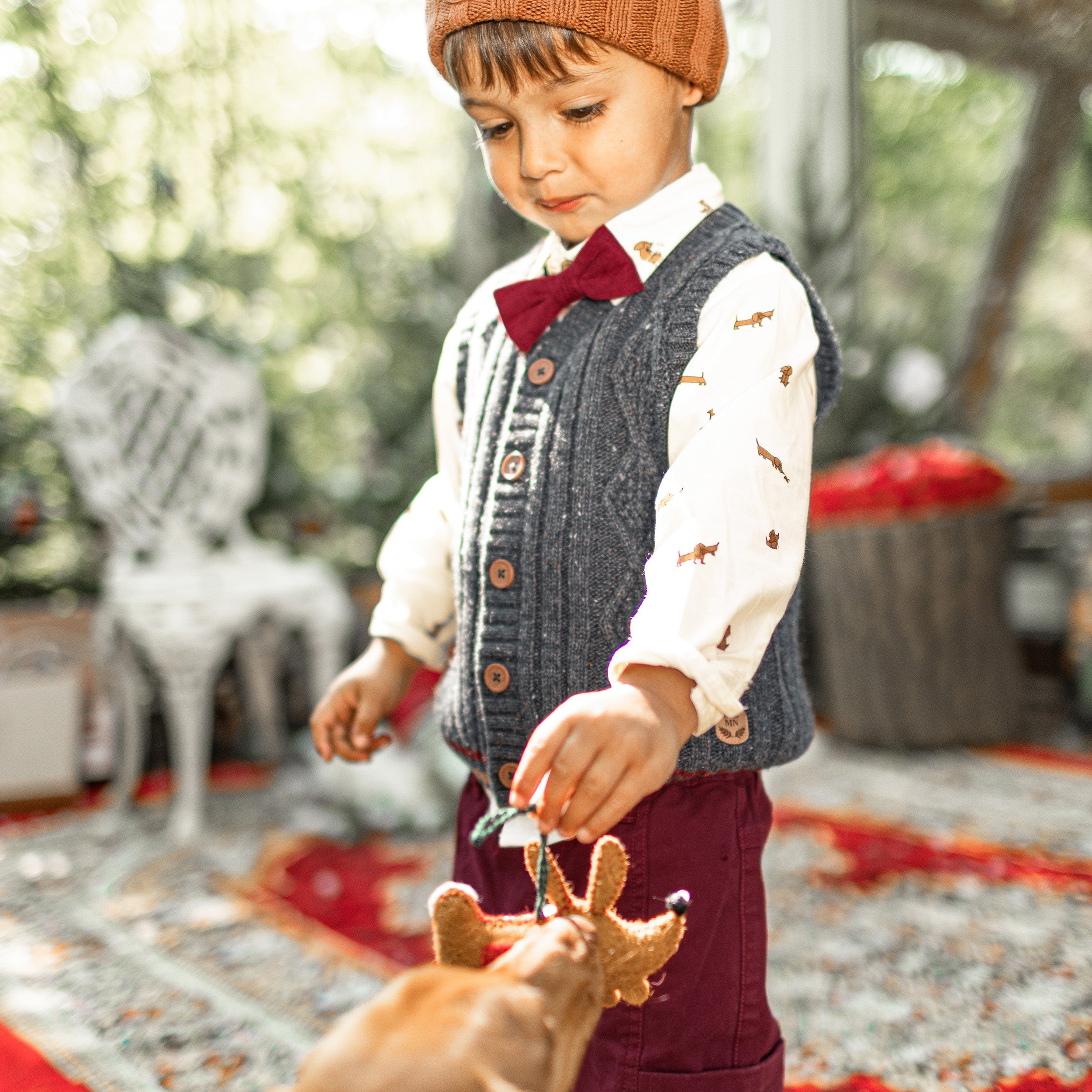Débardeur à maille torsadée gris foncé, bébé