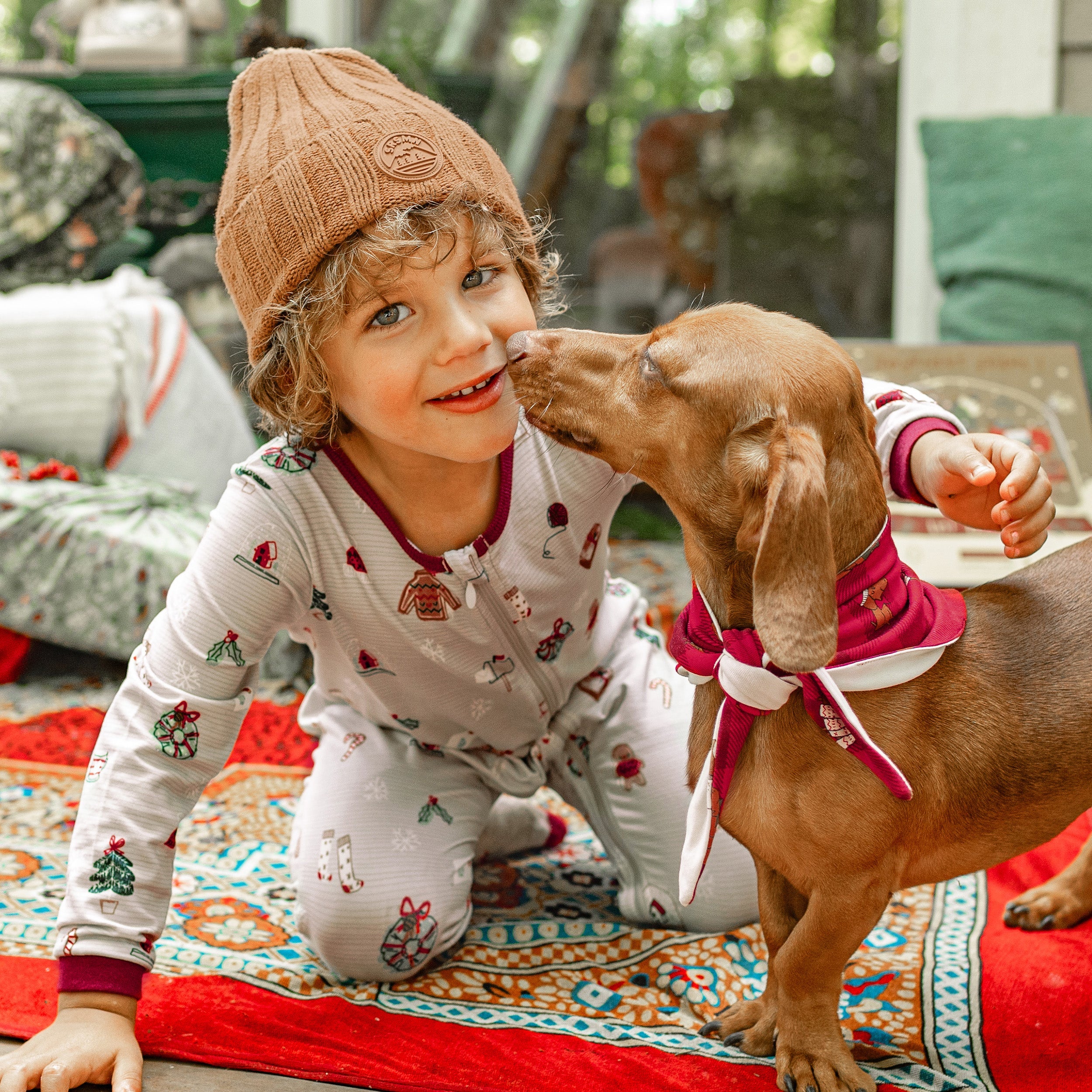 Pyjama des fêtes gris une-pièce en polyester brossé, bébé