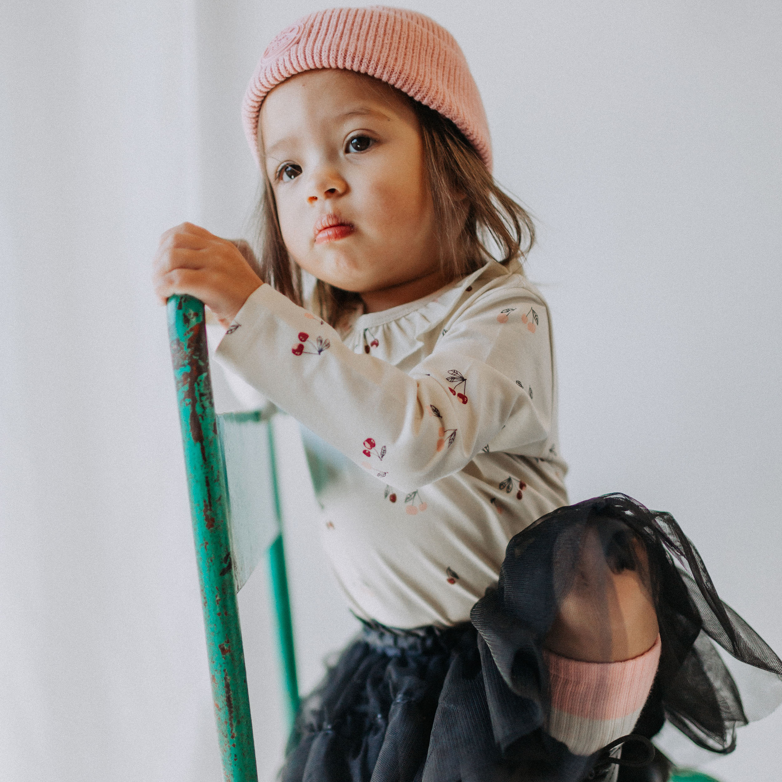 Jupe noire en tulle de polyester, bébé