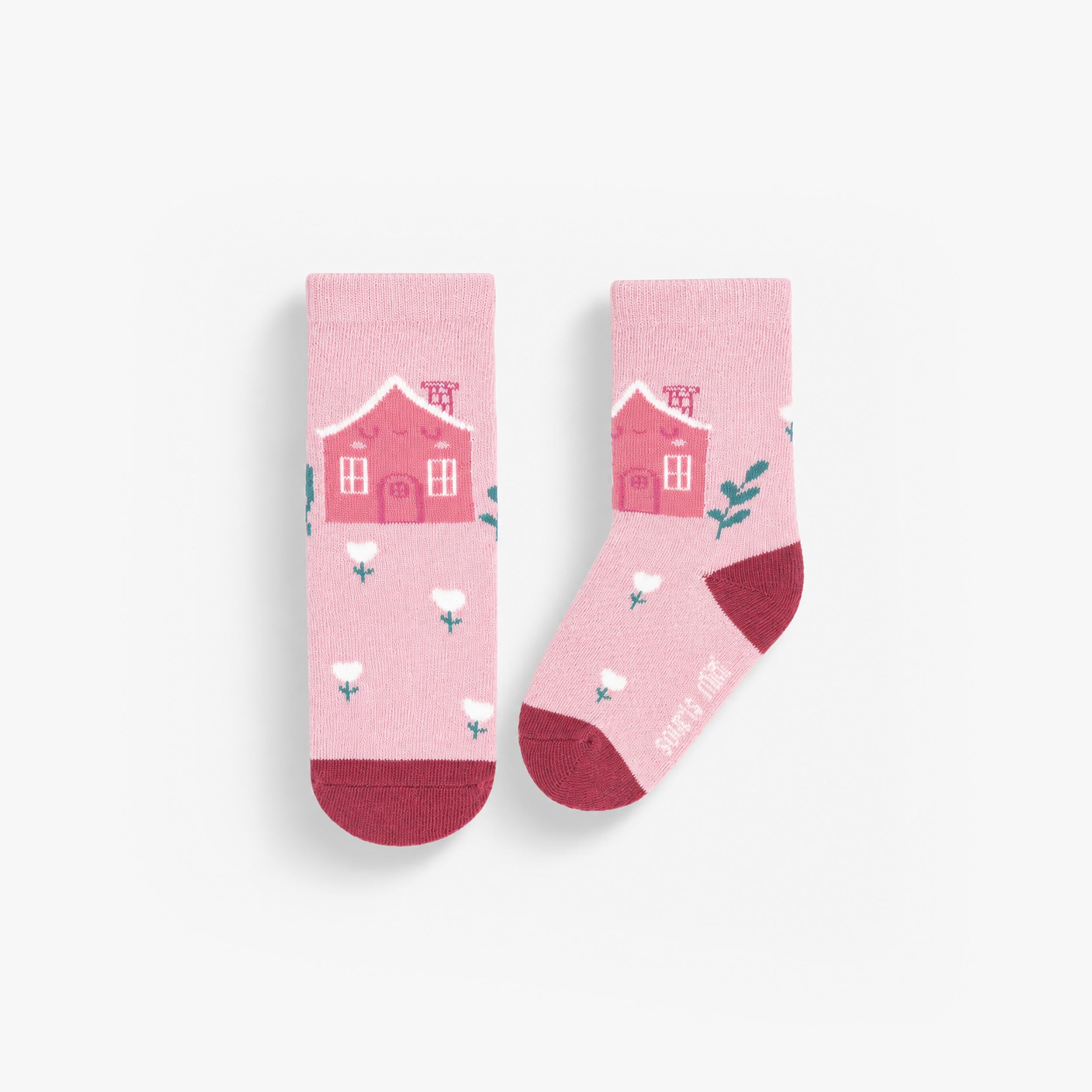Chaussettes roses à motifs de maison, bébé
