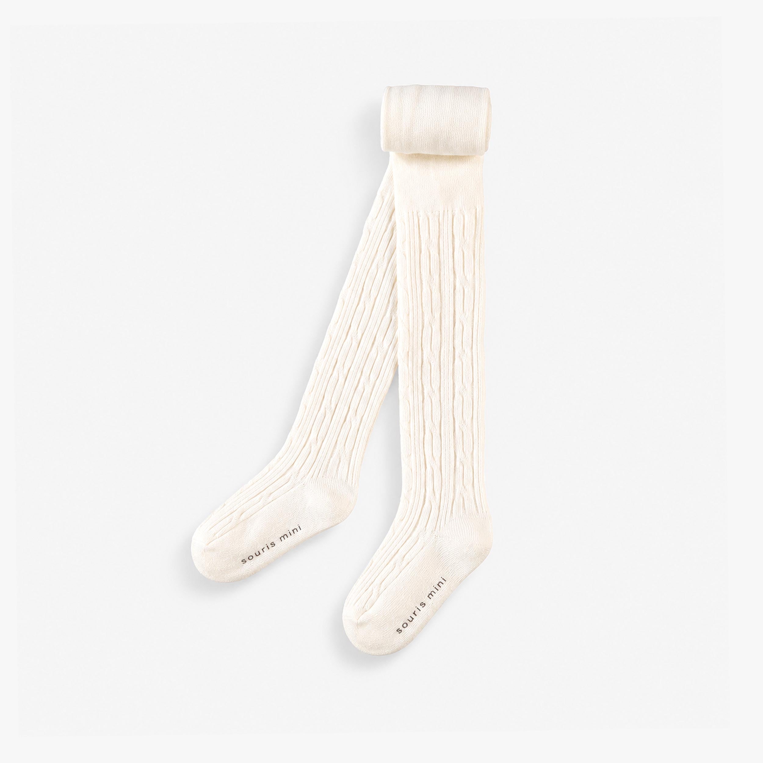 Collants bébé écrus en maille côtelée - Souris Mini