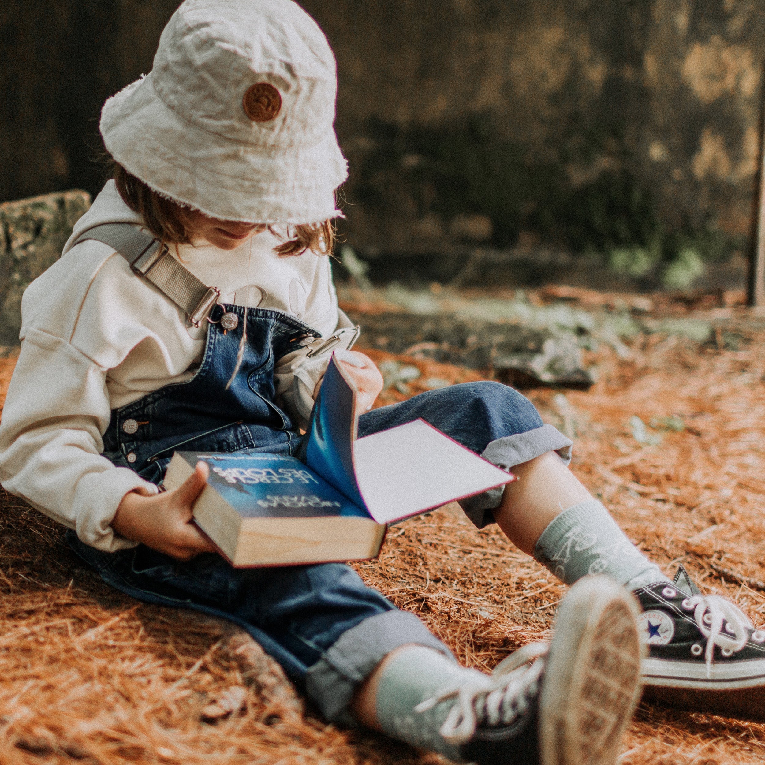 Denim long overall, child