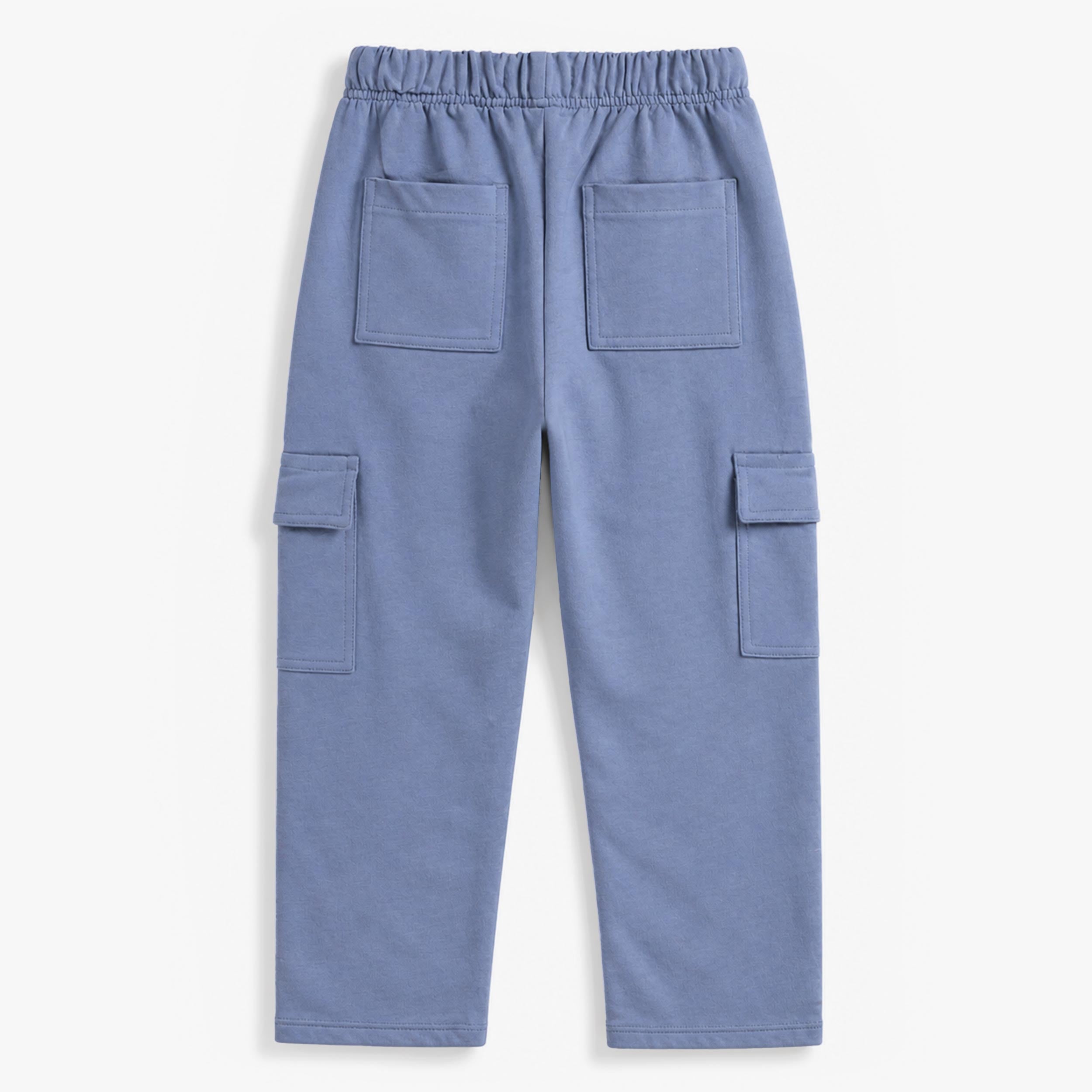 Dos pantalon enfant garçon style cargo bleu avec poches pratiques et coupe décontractée moderne