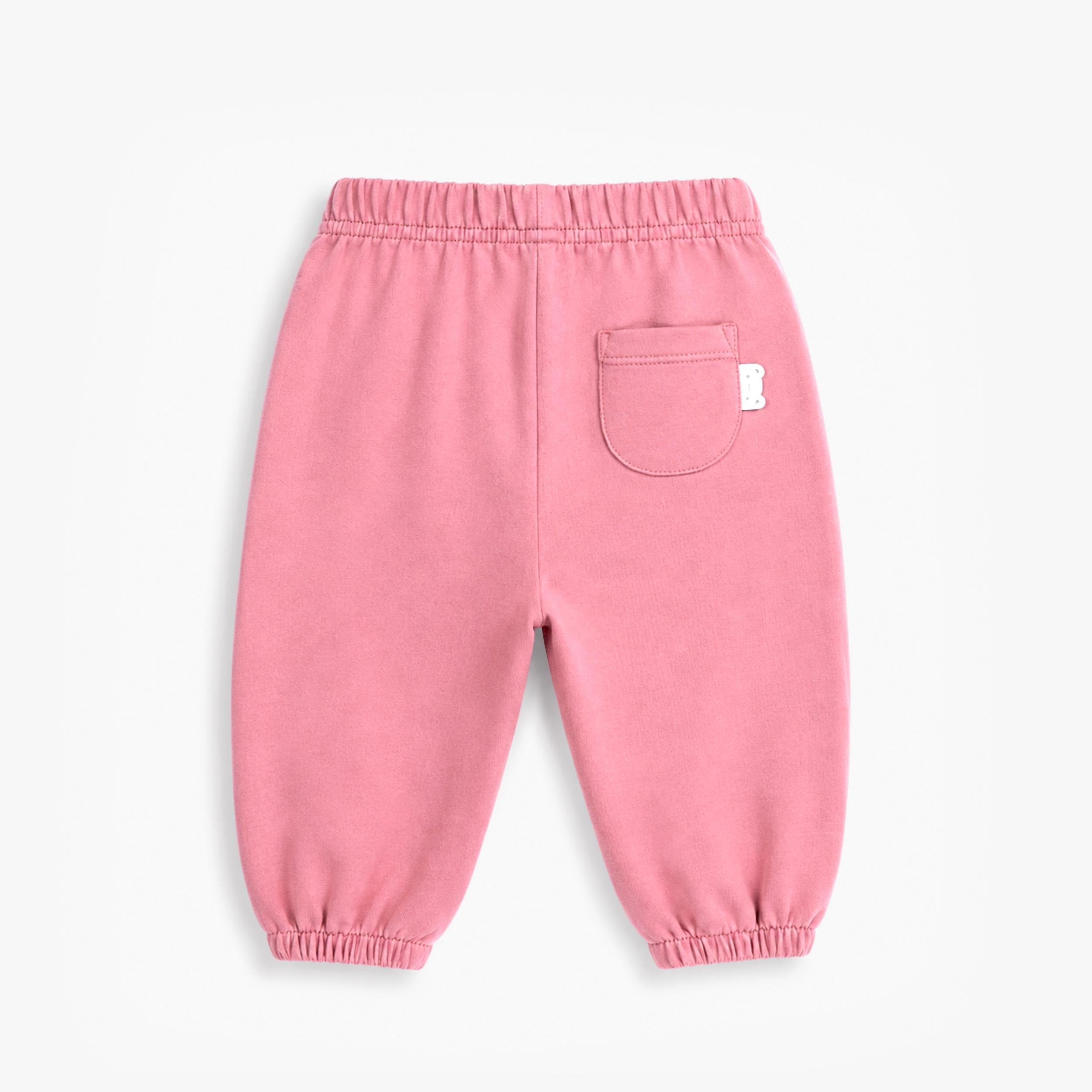 Dos du pantalon jogging rose bébé fille avec poche arrière et taille élastique - Souris Mini