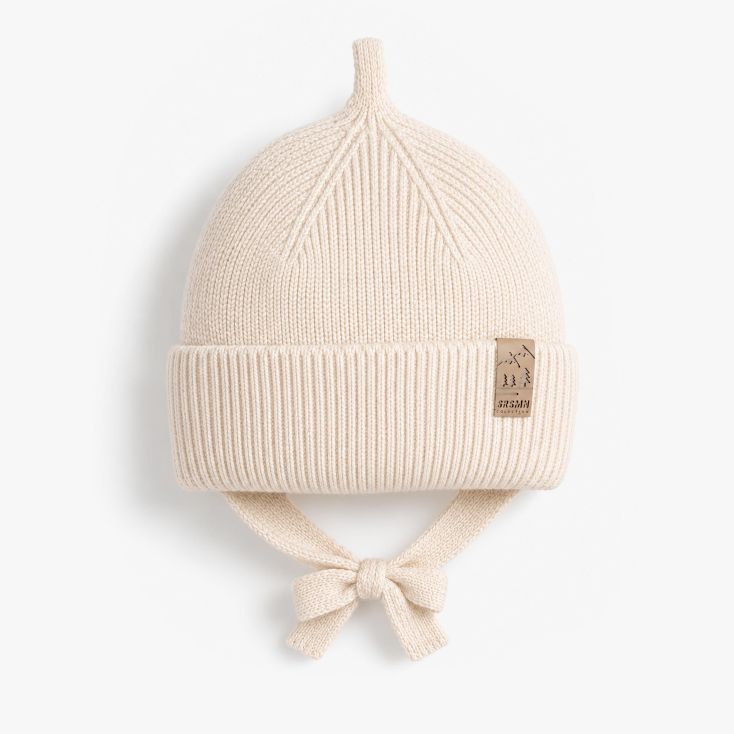 Tuque crème en tricot, bébé - Souris Mini